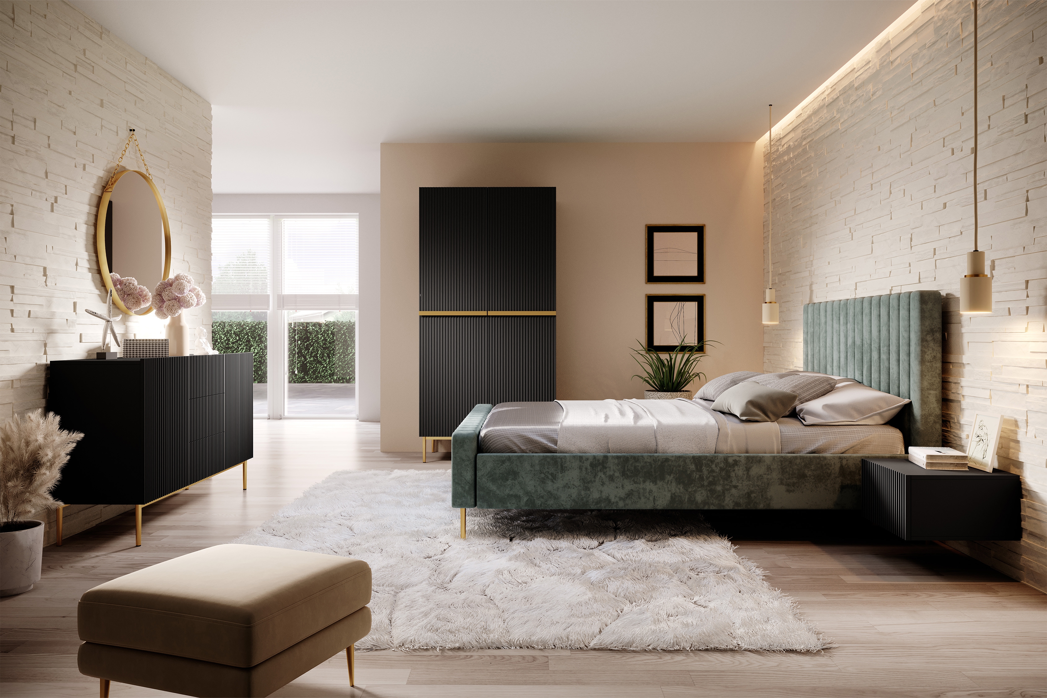 Skapis Melfelu 136 (Melns)