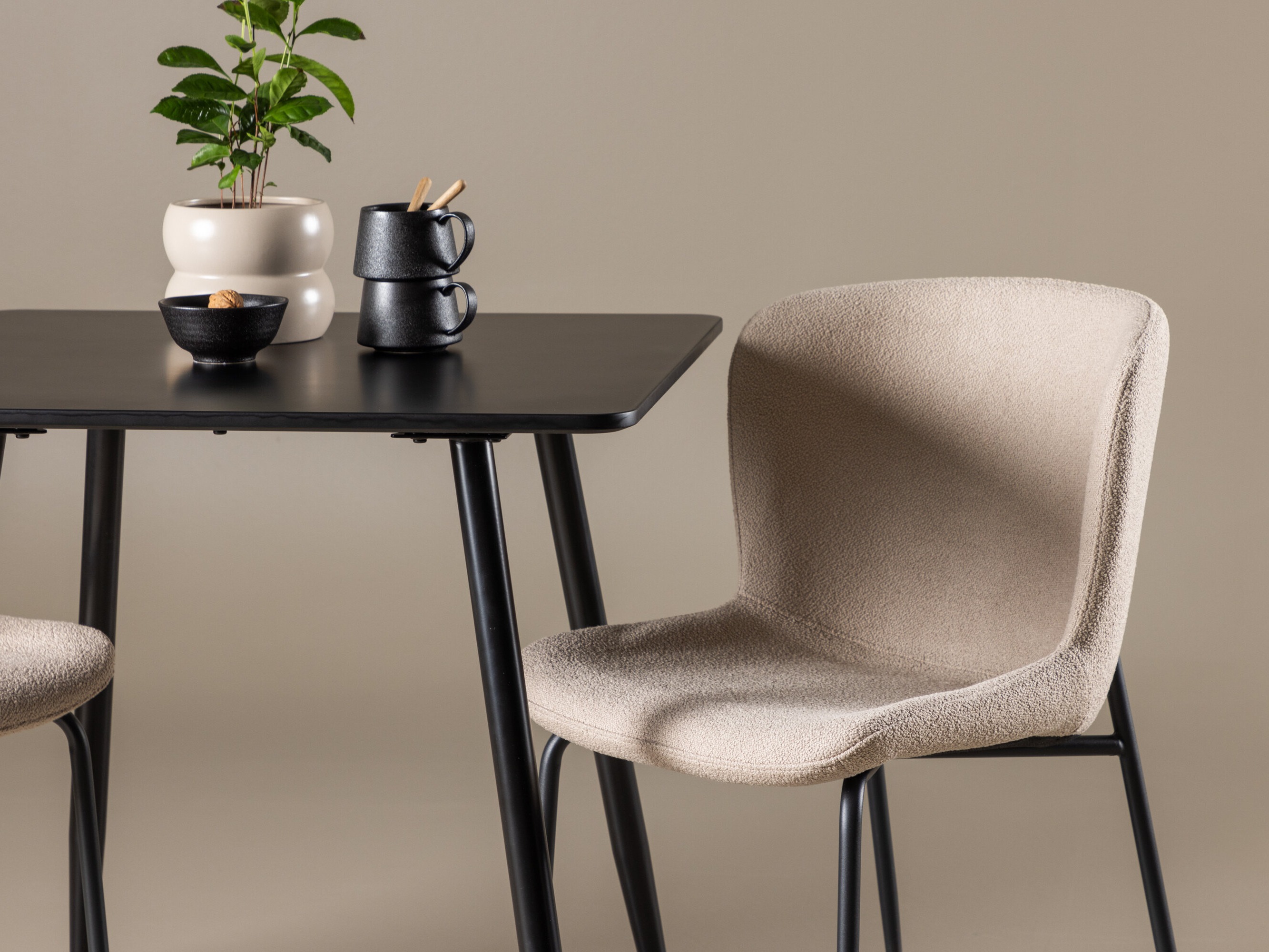 Обеденный гарнитур Dallas 4910 (Чёрный + Бежевый)