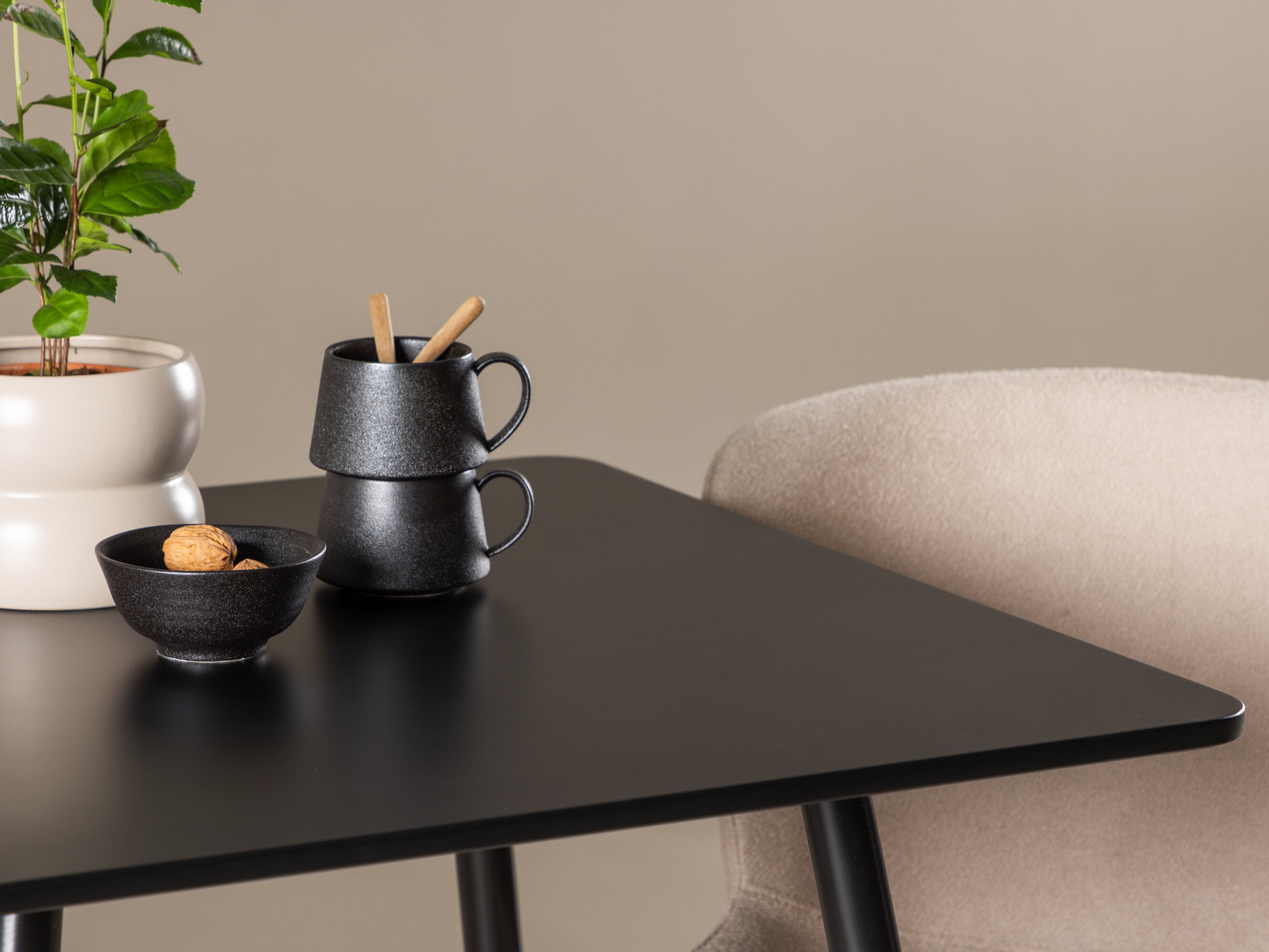 Обеденный гарнитур Dallas 4910 (Чёрный + Бежевый)