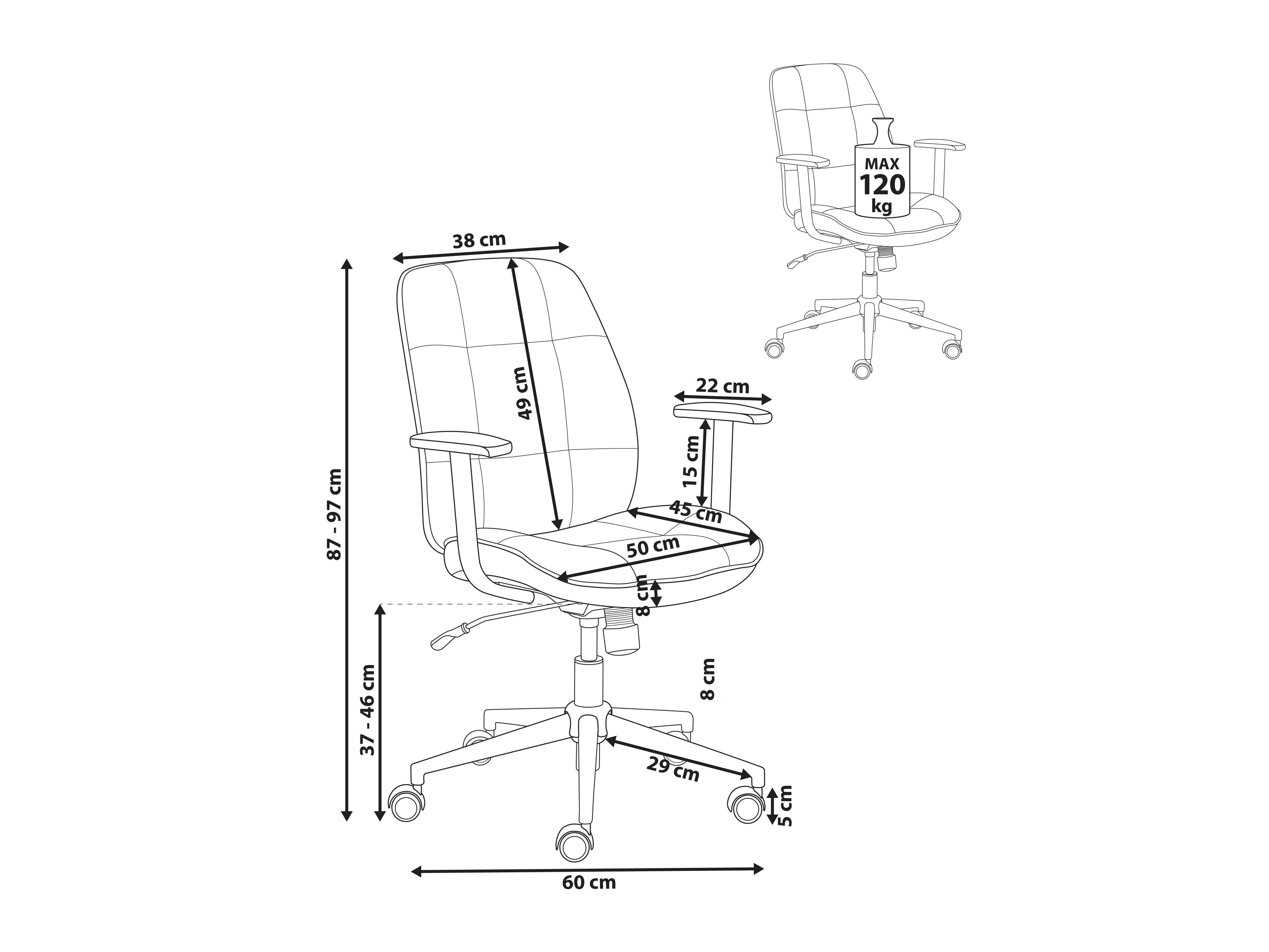 Biroja krēsls Berwyn 2764 (Pelēks)