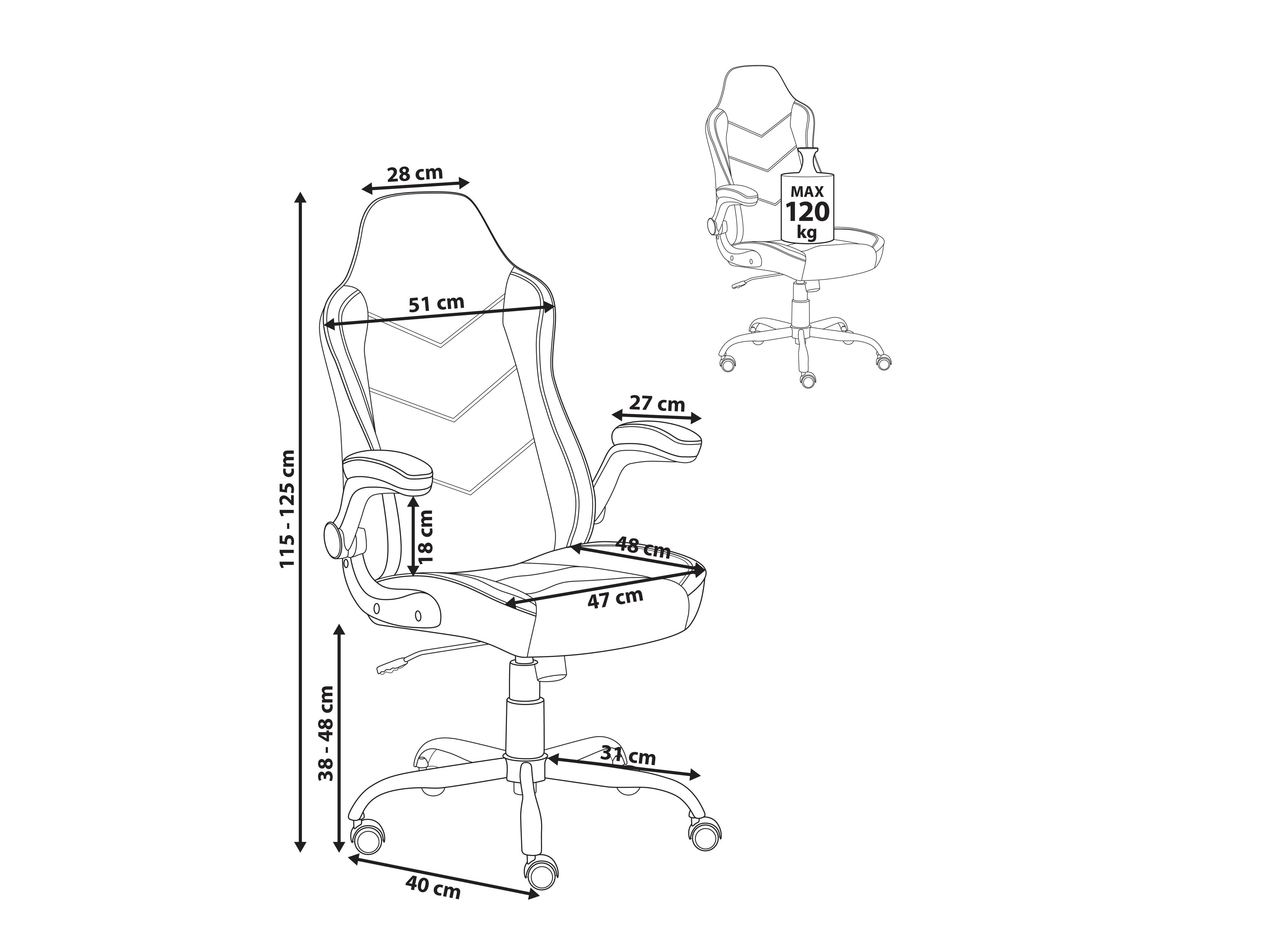 Biroja krēsls Berwyn 2766 (Melns)