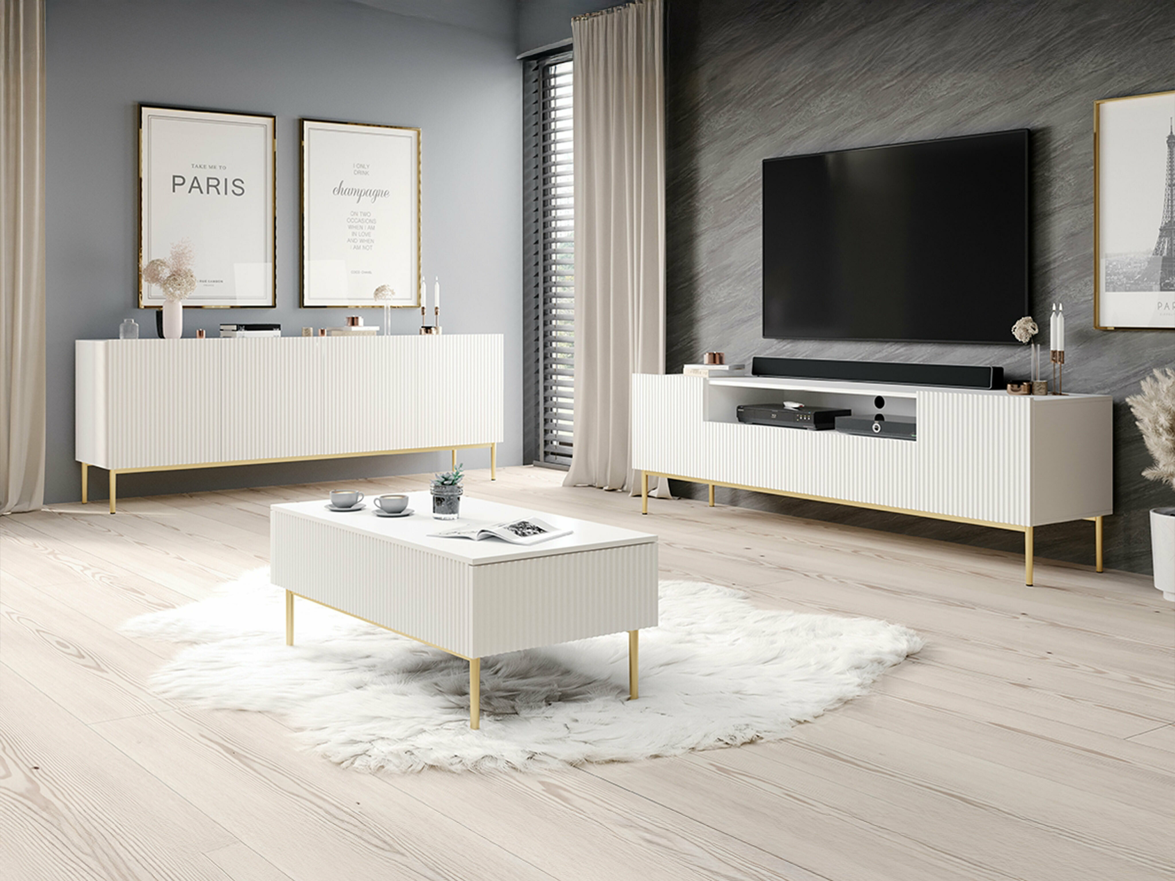 Viesistabas komplekts Melfelu 138 (Balts)