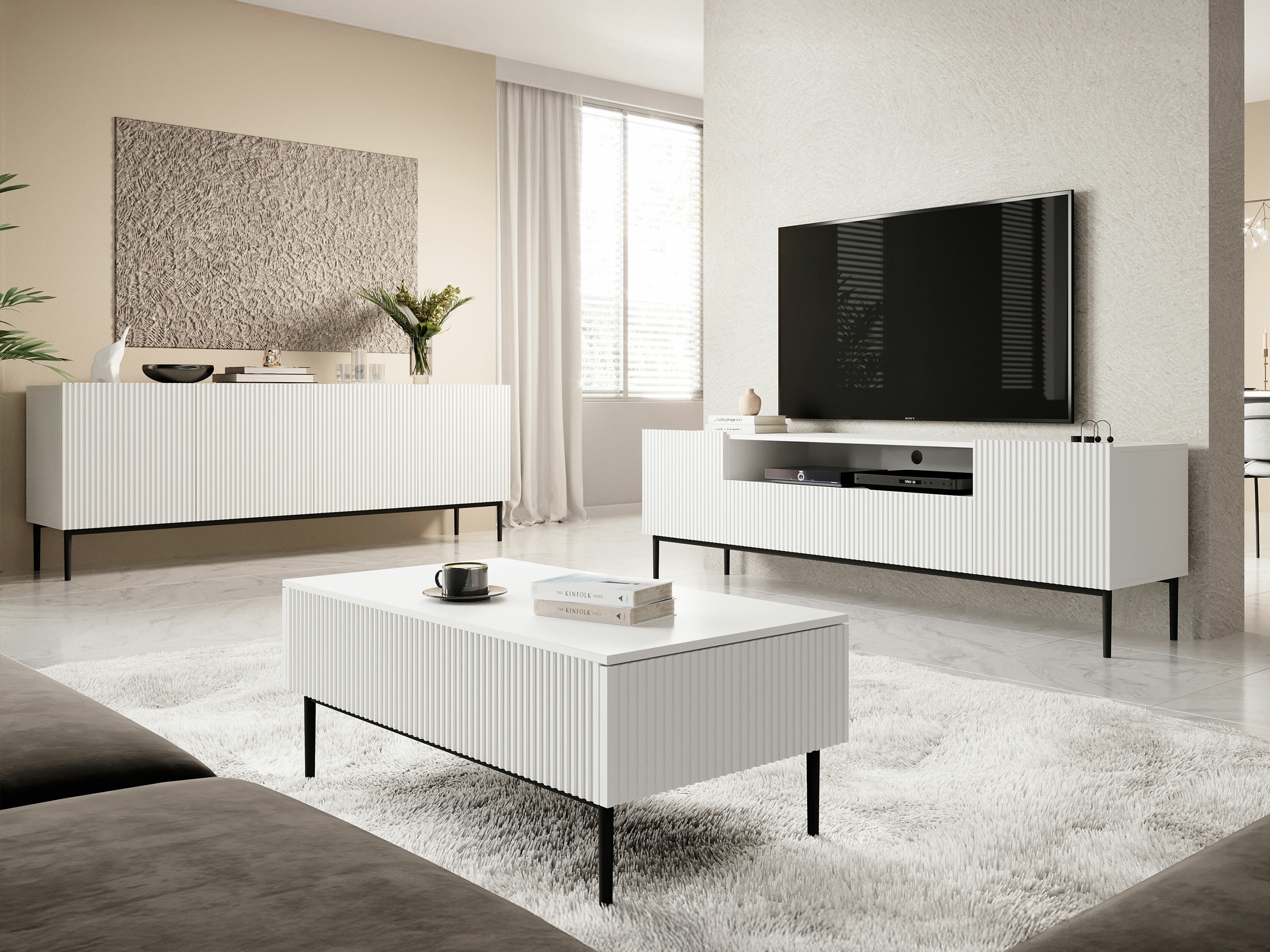 Viesistabas komplekts Melfelu 138 (Balts)