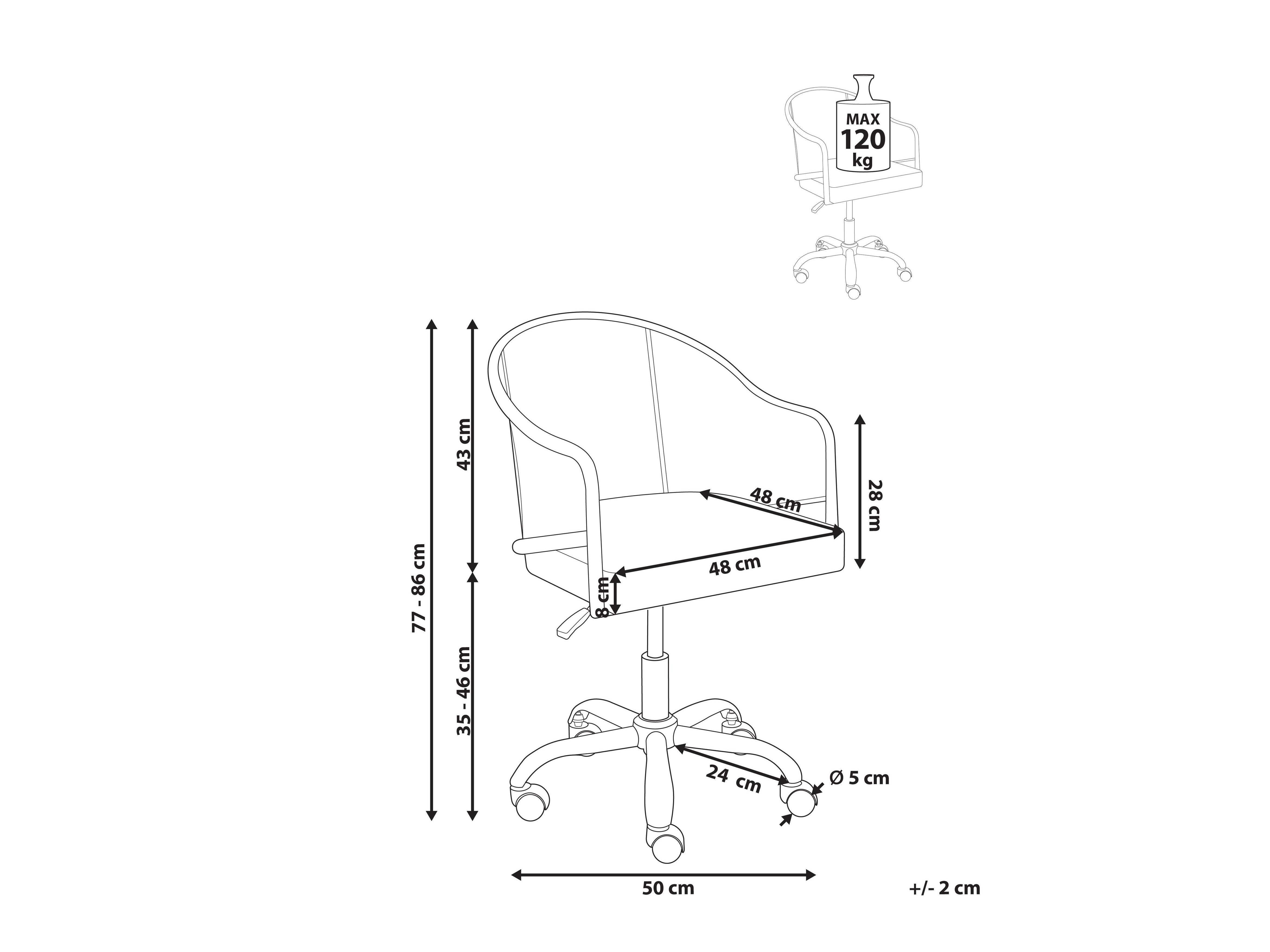 Biroja krēsls Berwyn 2771 (Melns)