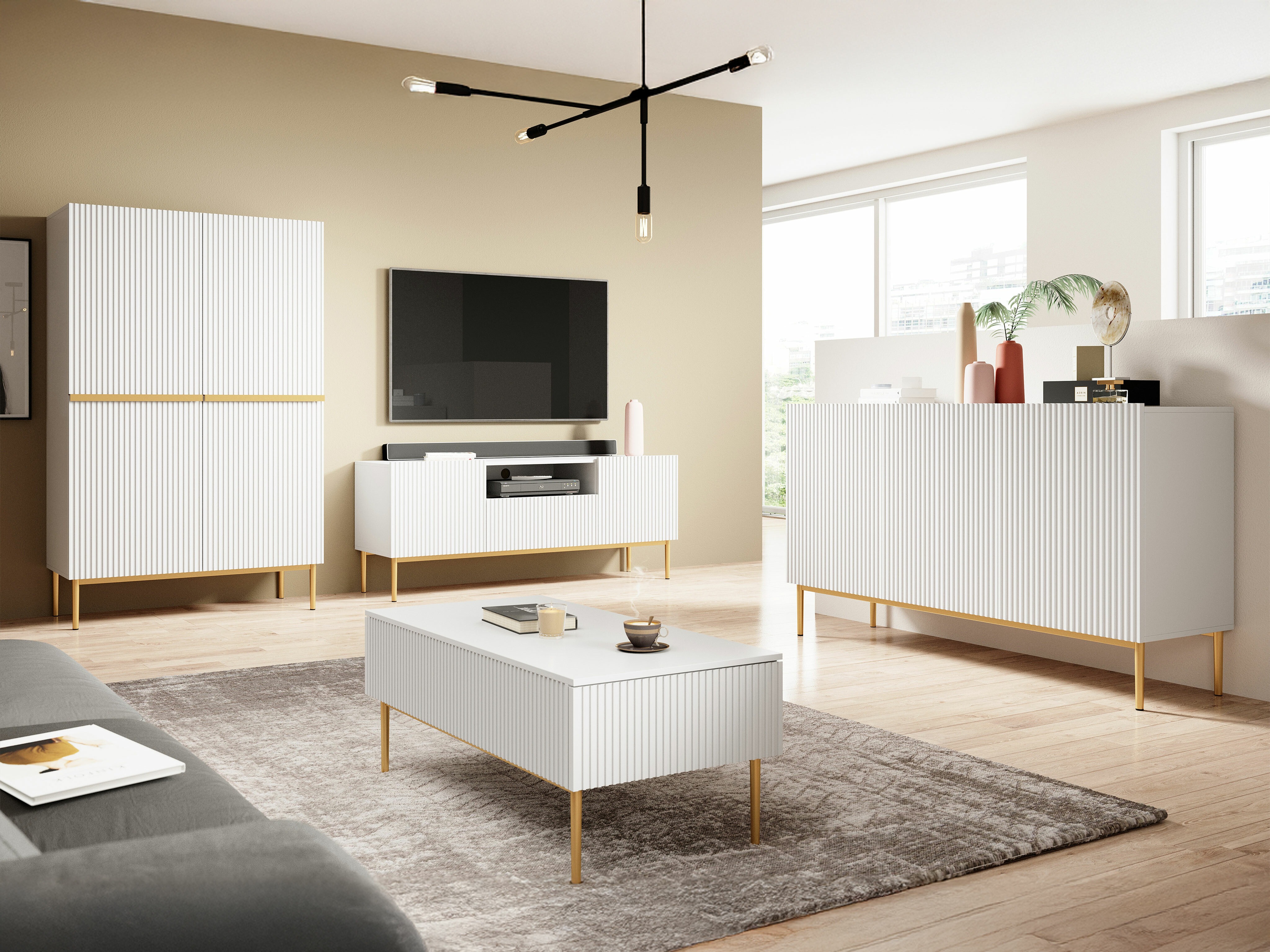 Viesistabas komplekts Melfelu 141 (Balts)