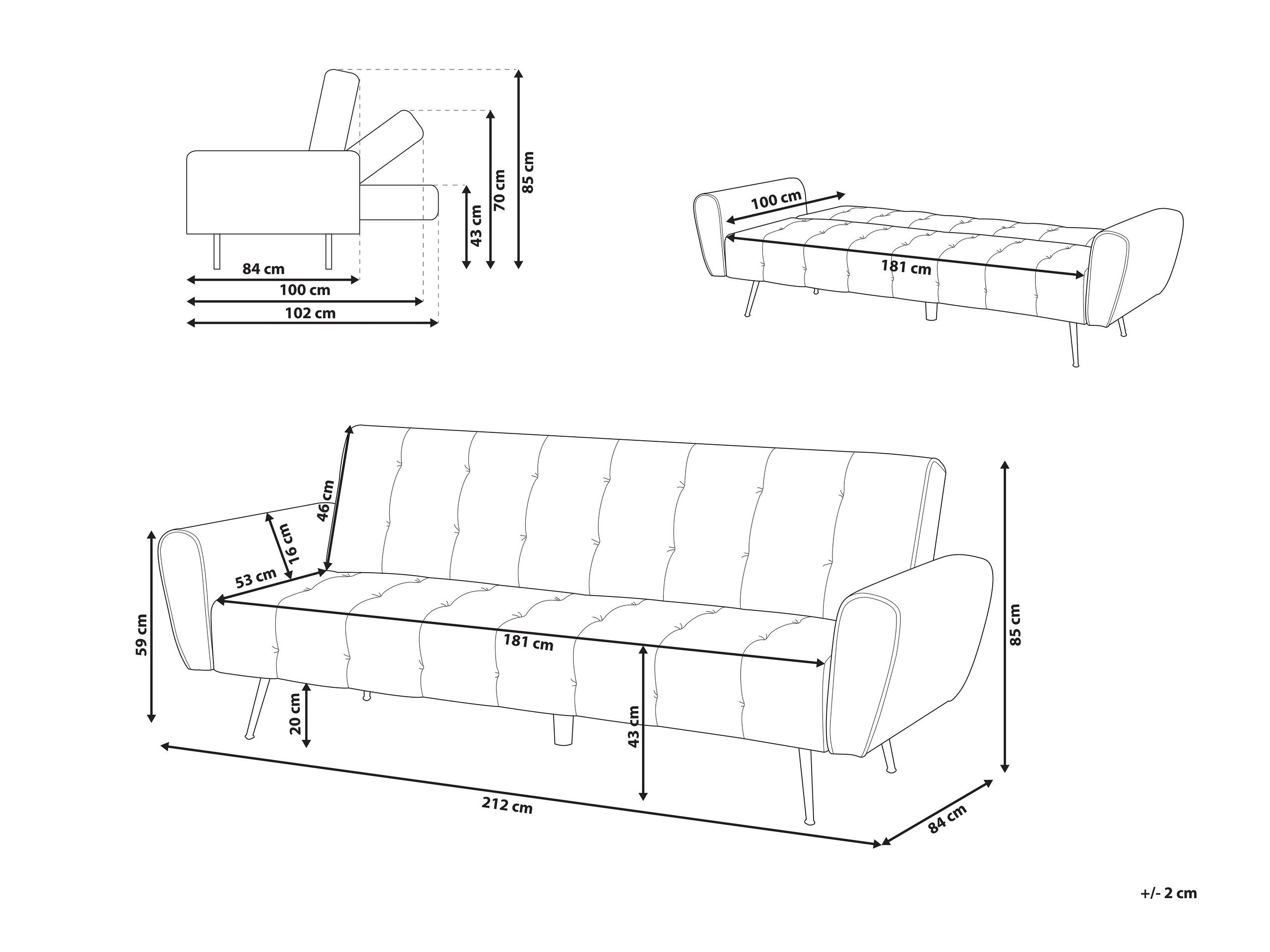 Диван-кровать Berwyn 1560 (Серый)