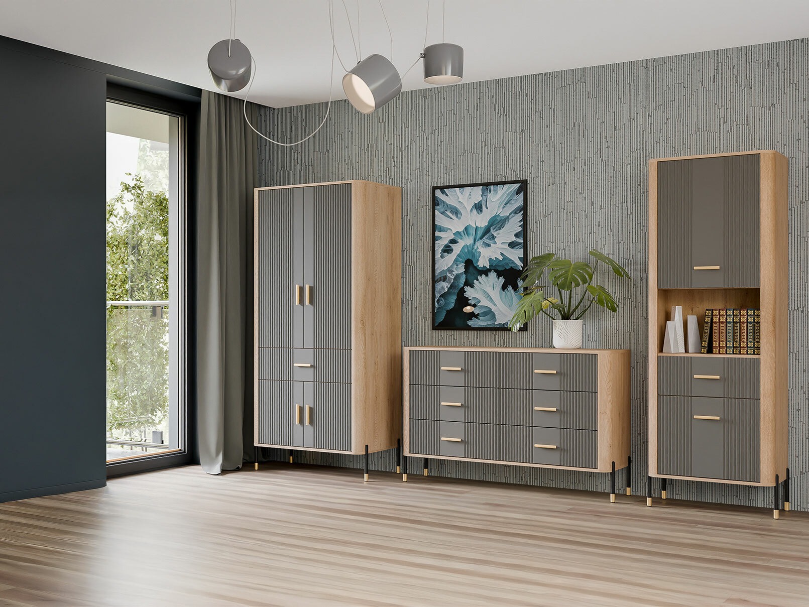 Skapis Flosora 133 (Pelēks)