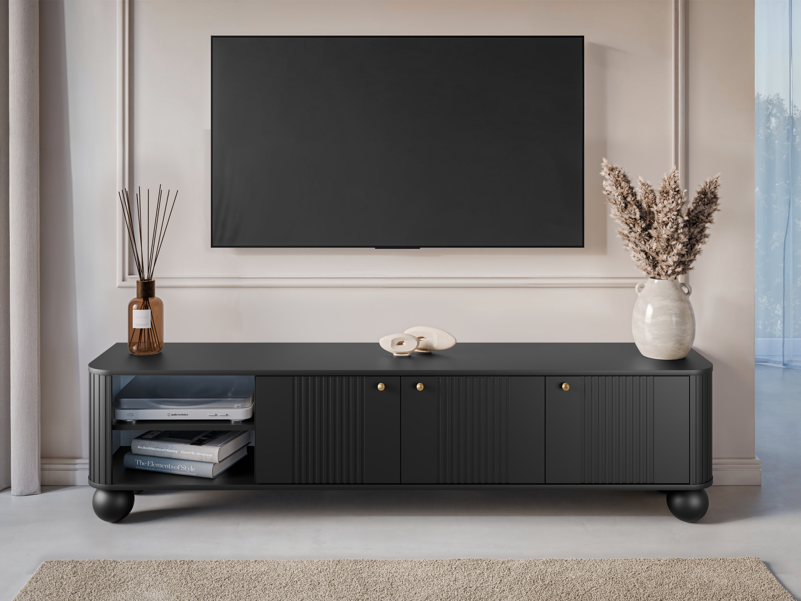 TV galds Fioveso 102 (Melns)