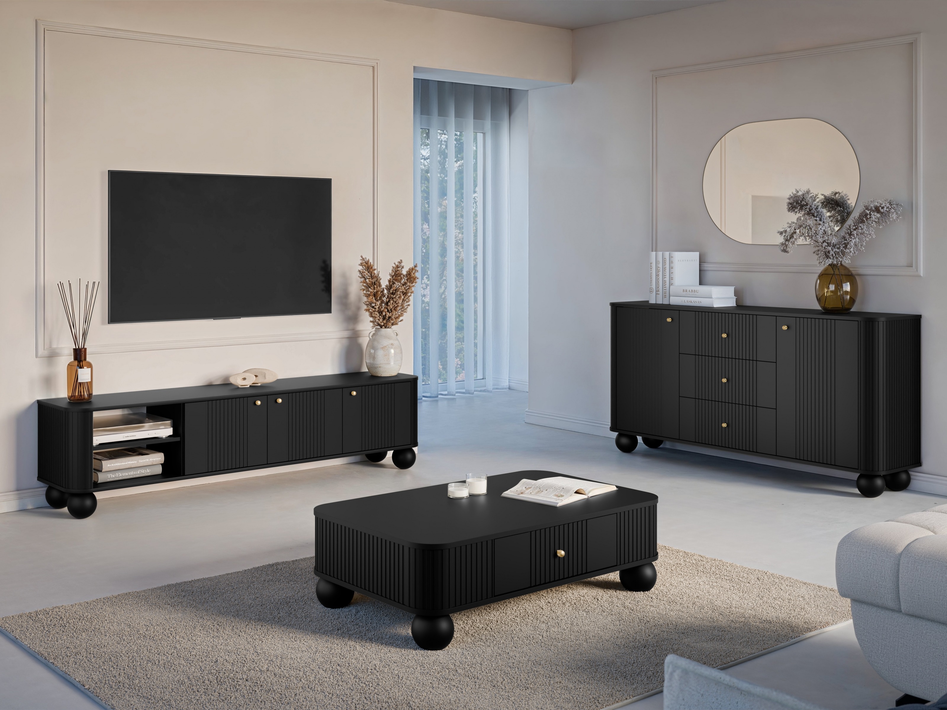 TV galds Fioveso 102 (Melns)