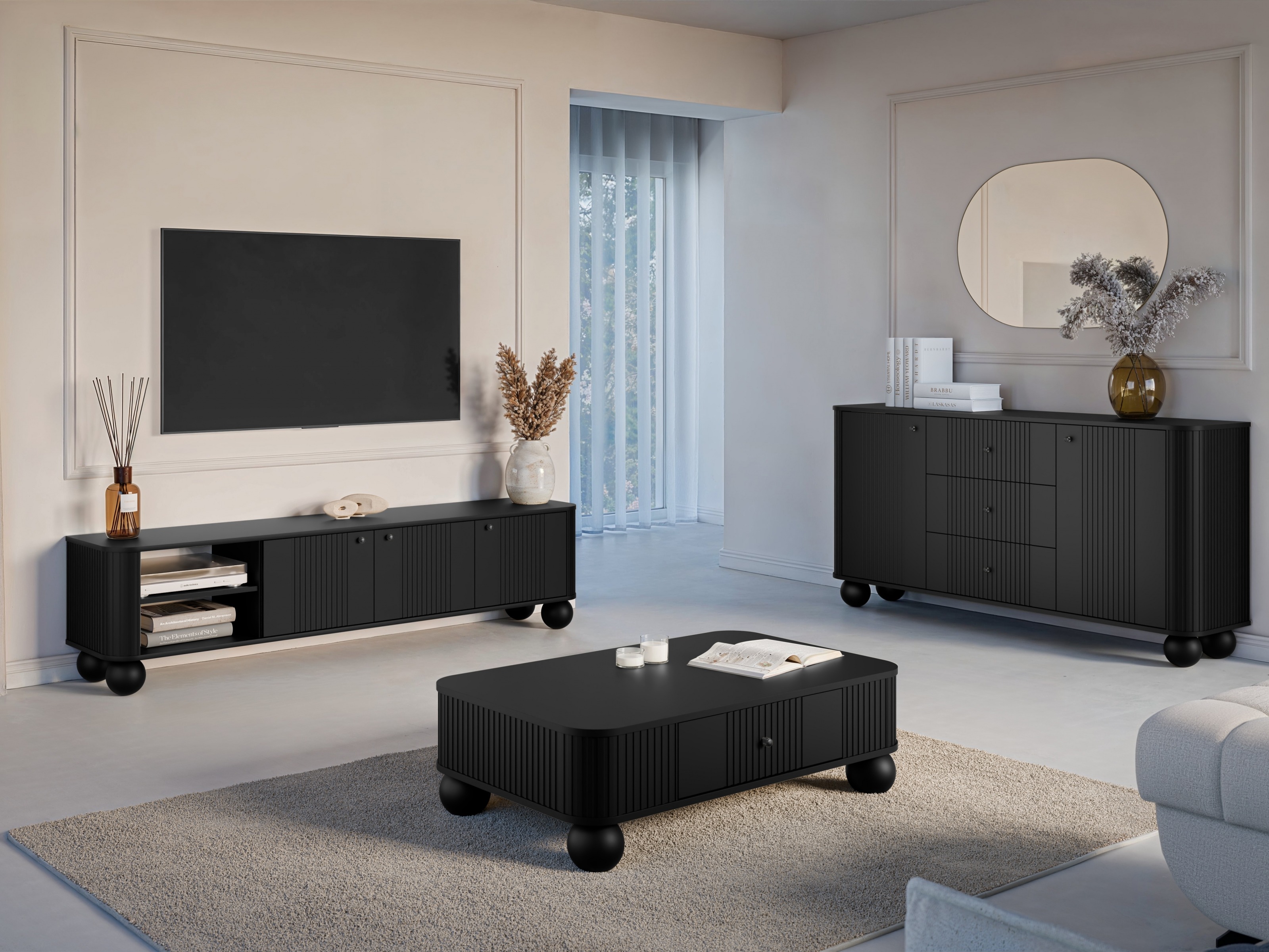 TV galds Fioveso 102 (Melns)