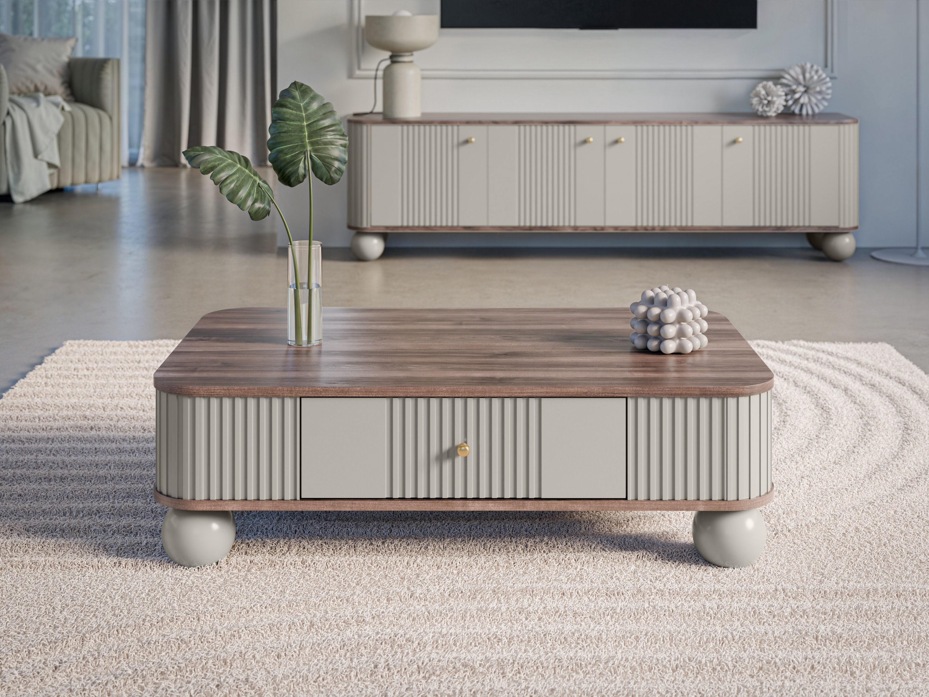 Žurnālu galdiņš Fioveso 100 (Kašmirs + Rieksts)