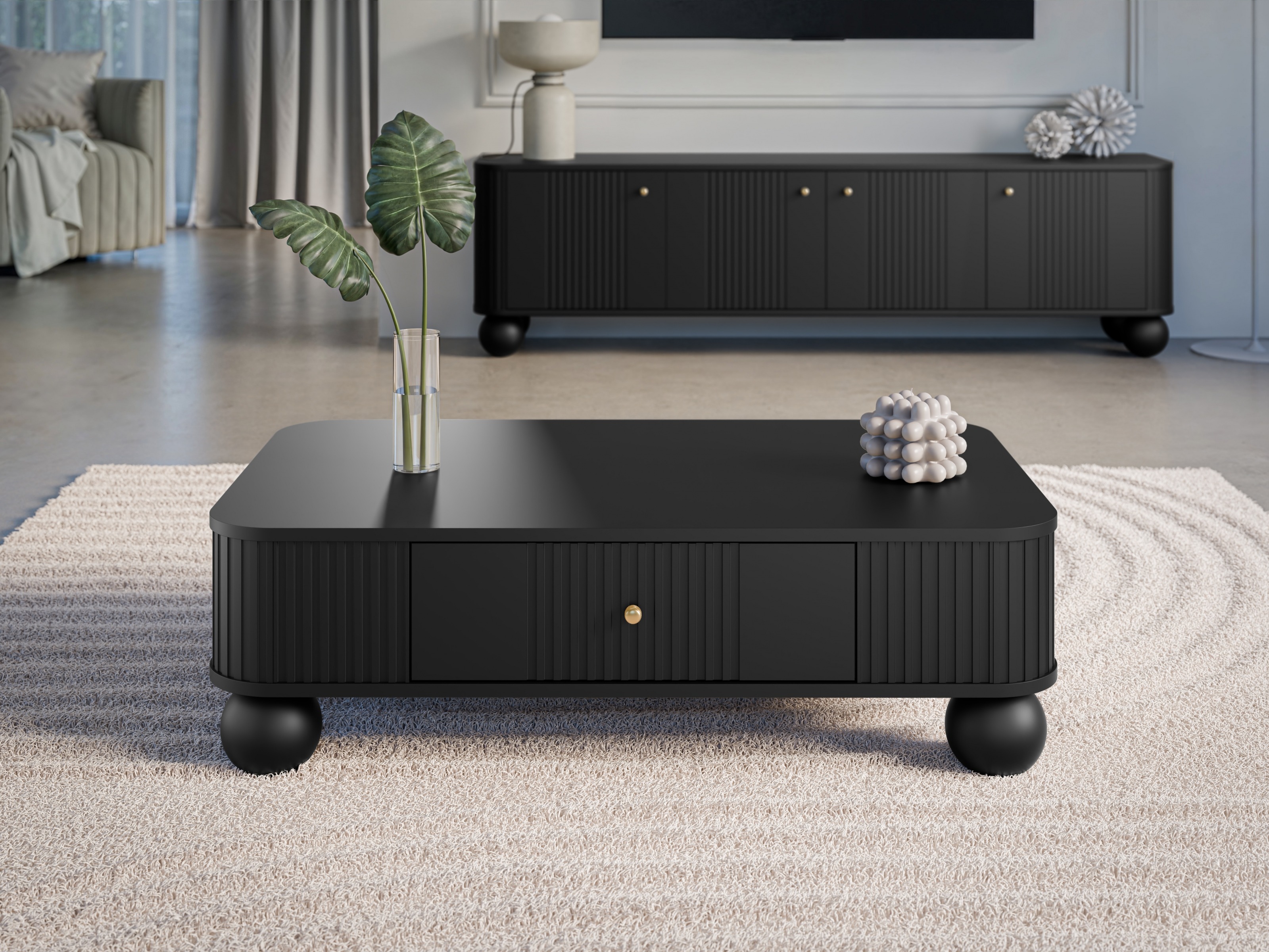 Žurnālu galdiņš Fioveso 100 (Melns)