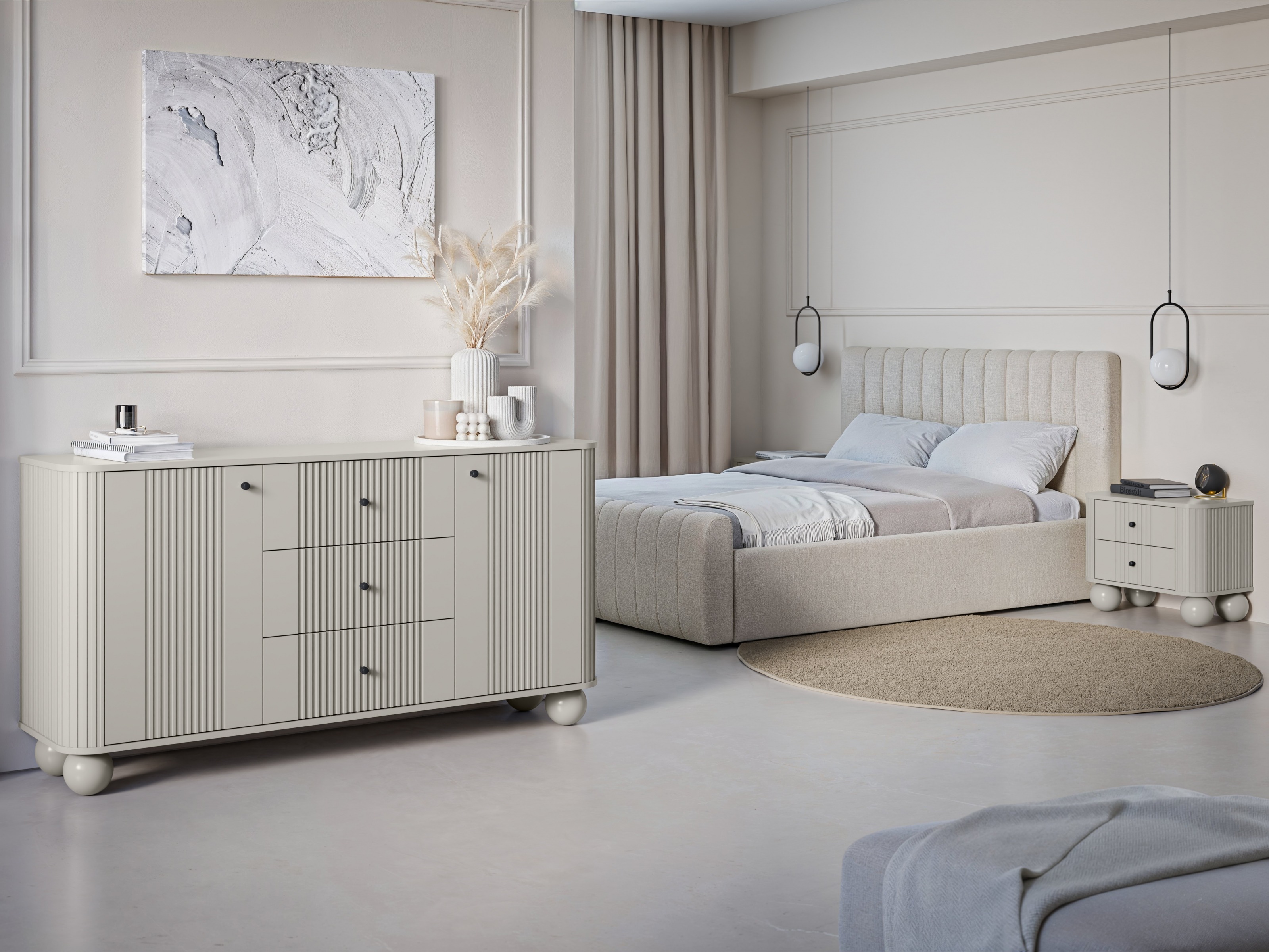 Комплект прикроватных тумбочек Fioveso 104 (Кашемир)