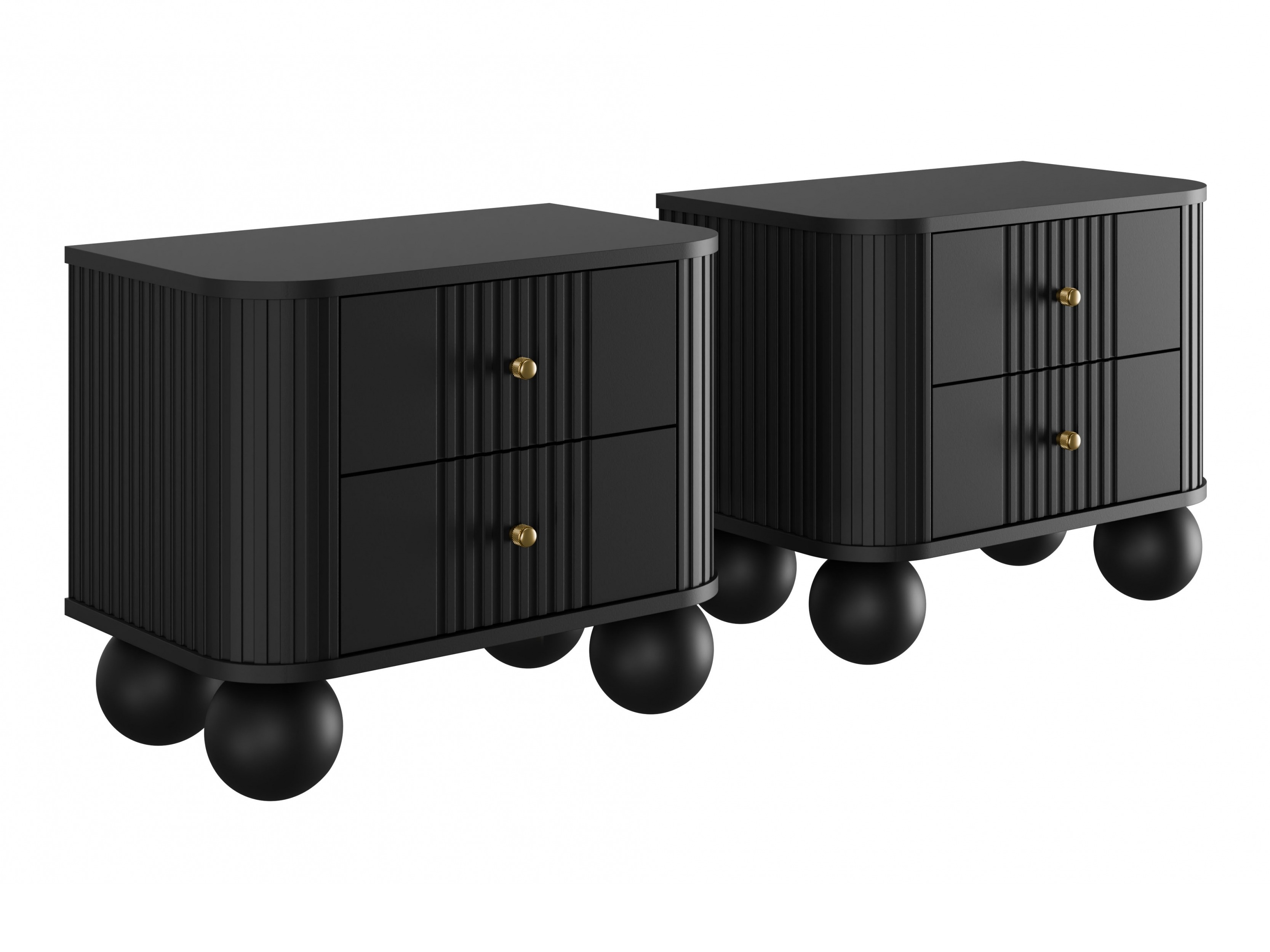 Naktsgaldiņu komplekts Fioveso 104 (Melns)