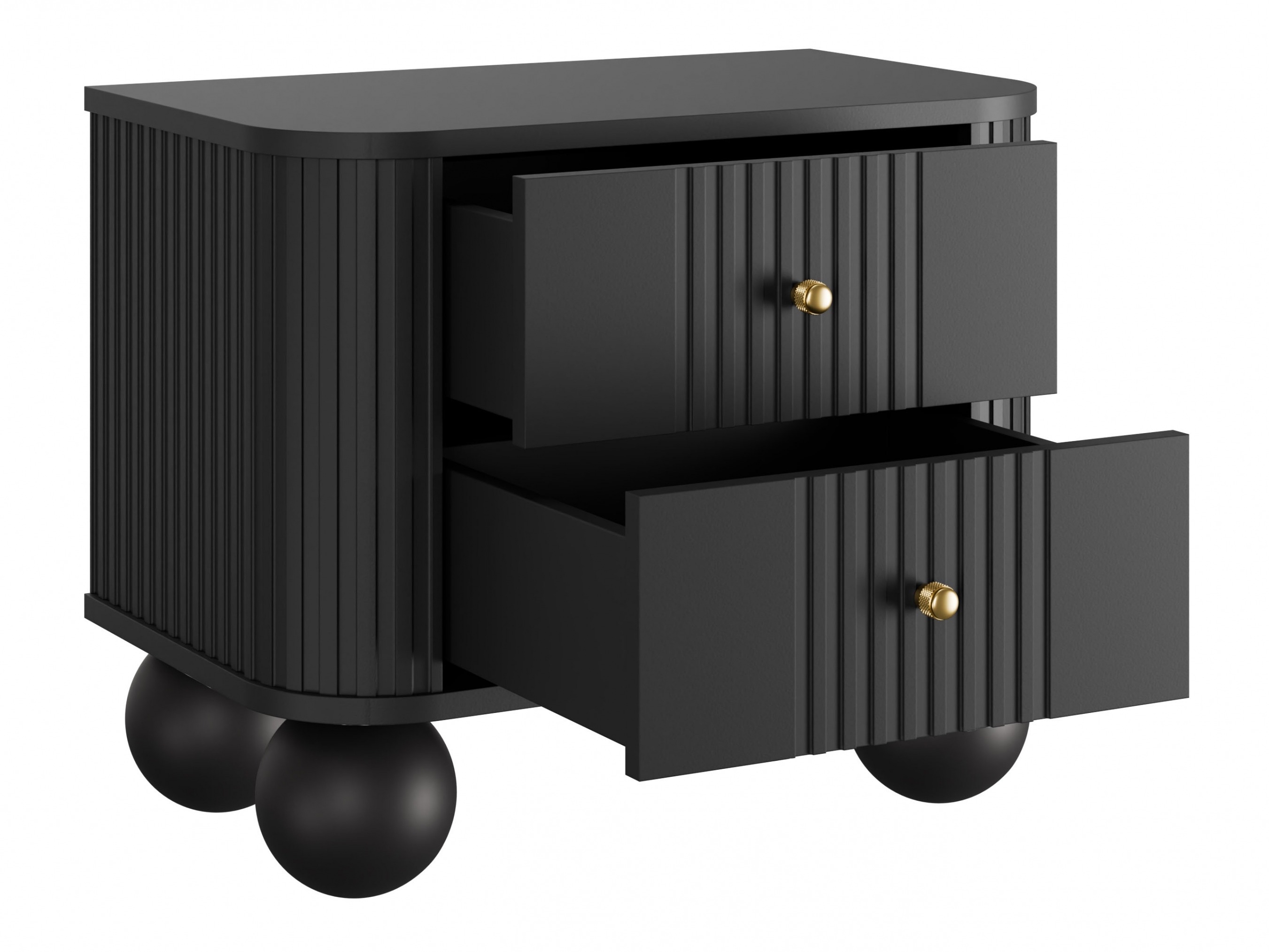 Naktsgaldiņu komplekts Fioveso 104 (Melns)