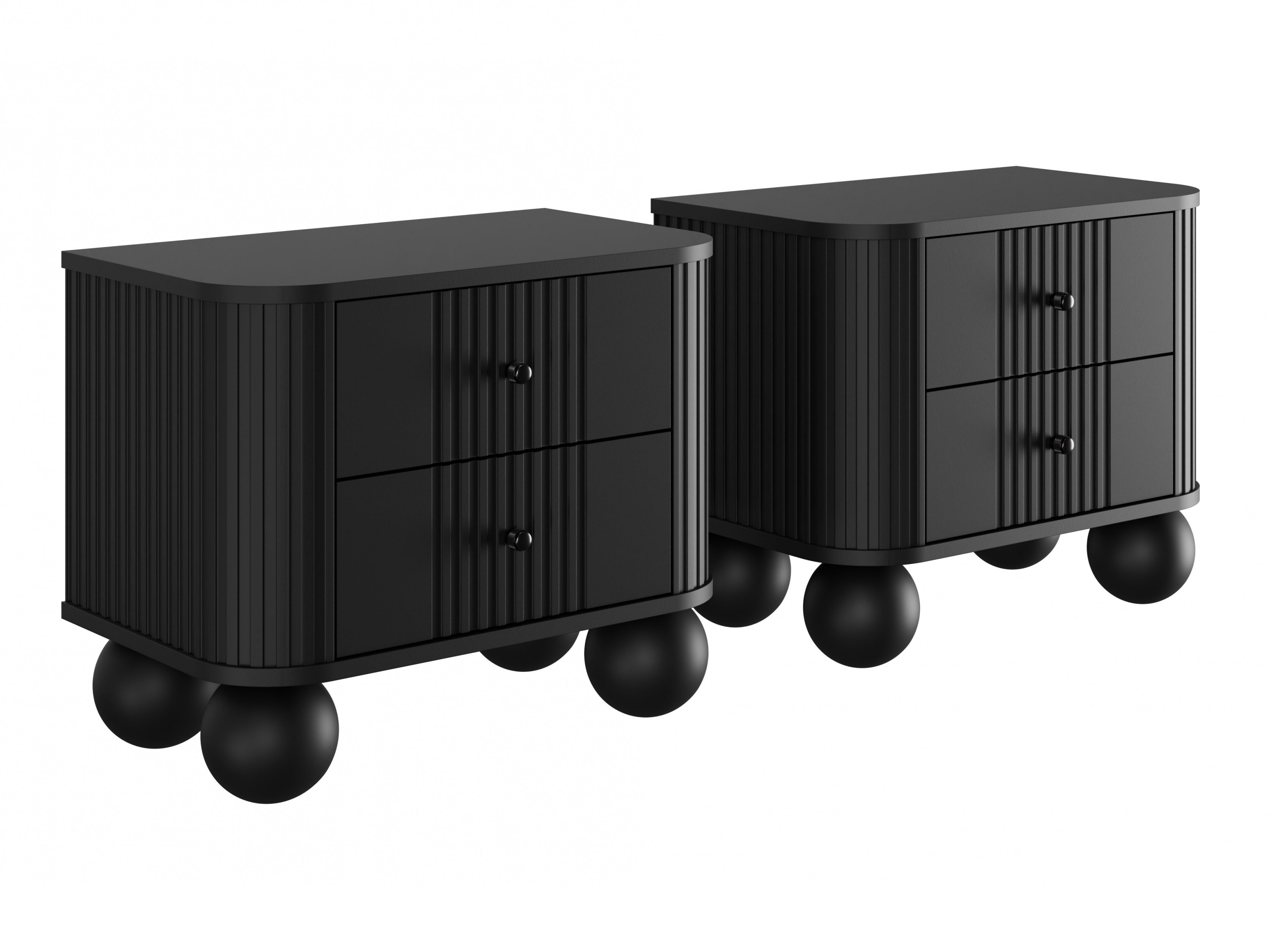 Naktsgaldiņu komplekts Fioveso 104 (Melns)