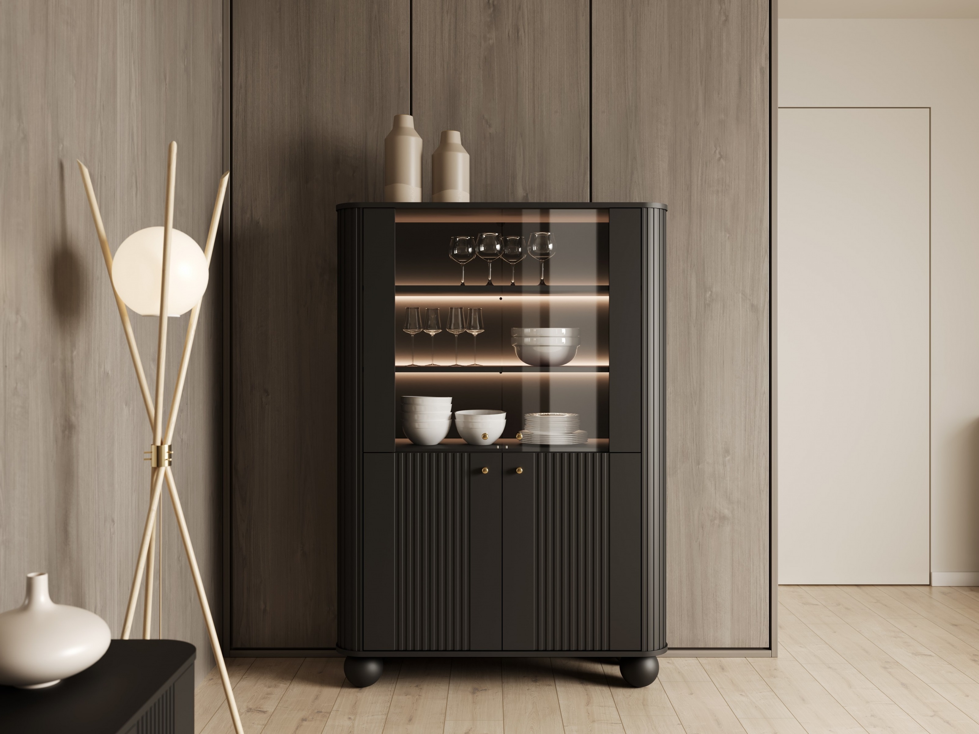 Стеллаж Fioveso 105 (Чёрный)