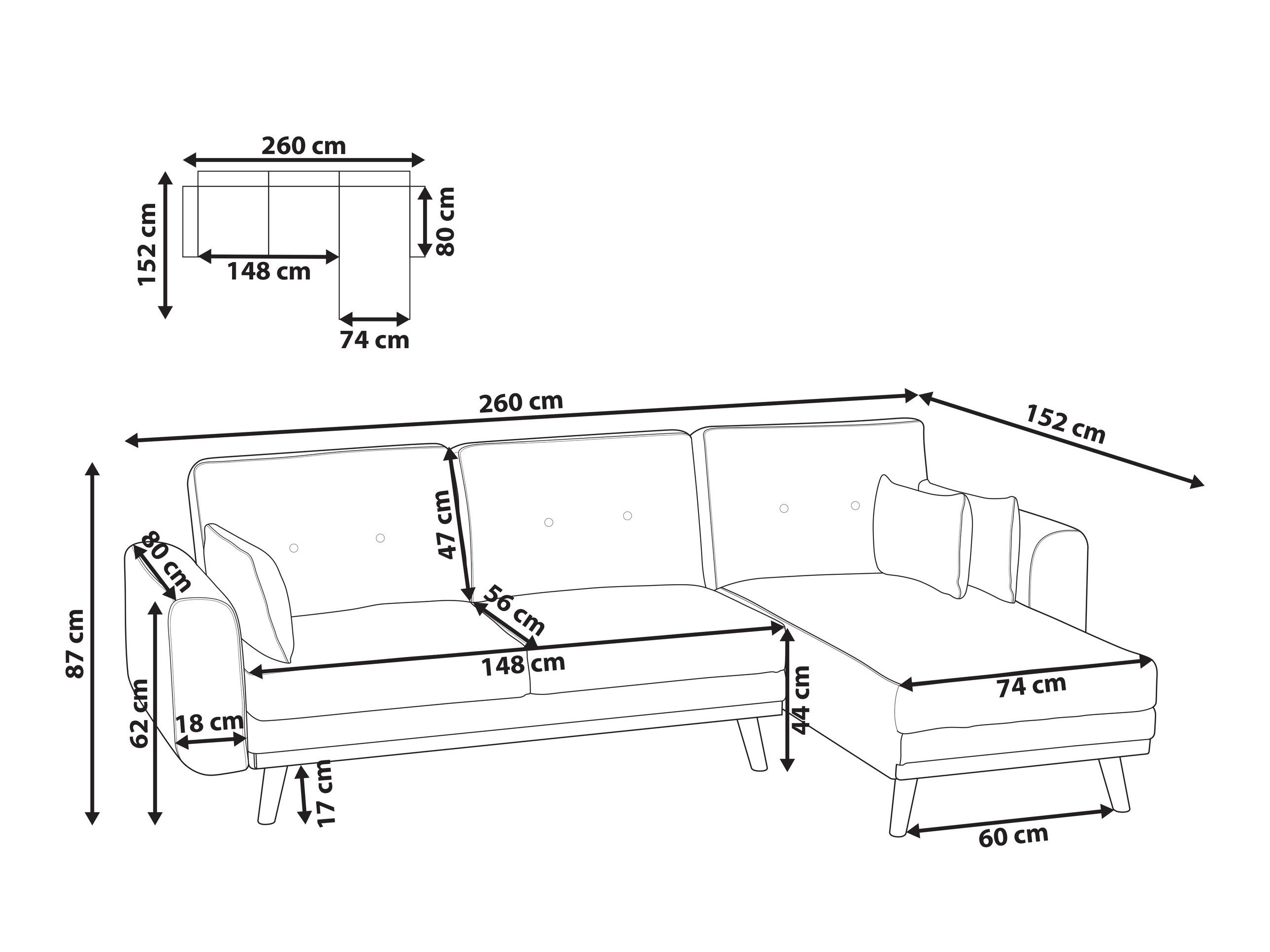 Stūra dīvāns Berwyn 2795 (Pelēks)