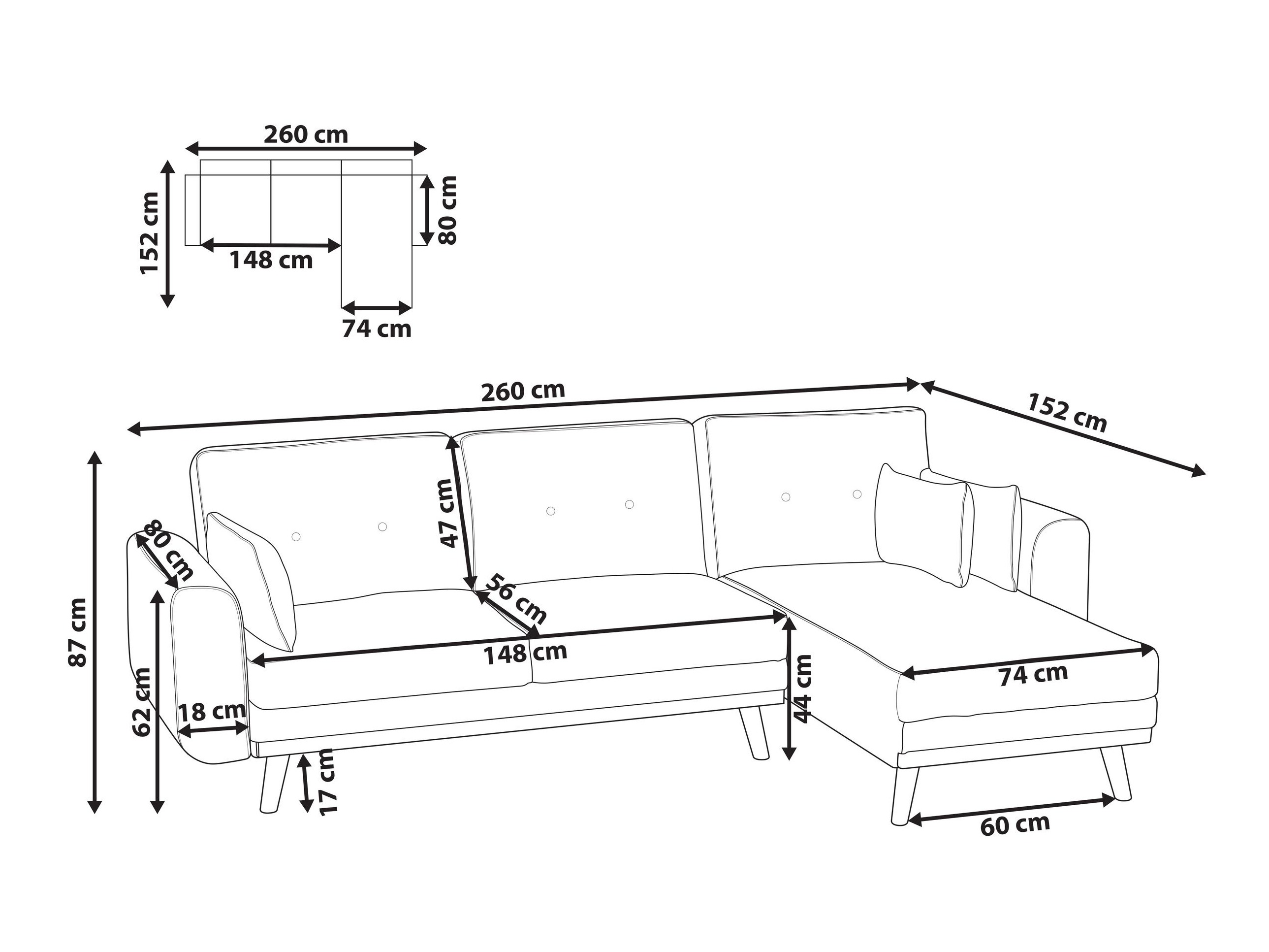 Угловой диван Berwyn 2795 (Белый)