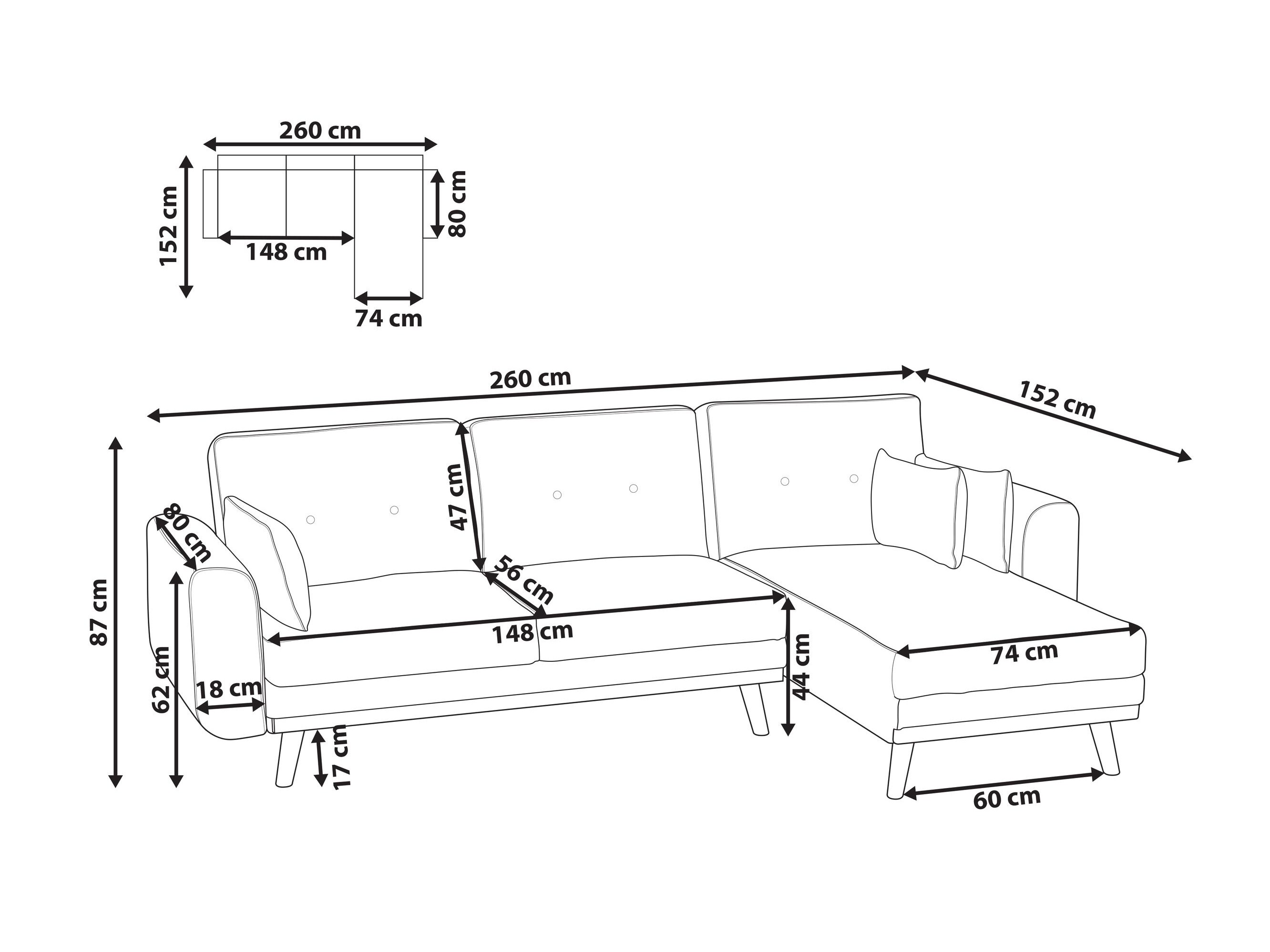 Угловой диван Berwyn 2795 (Светло-коричневый)
