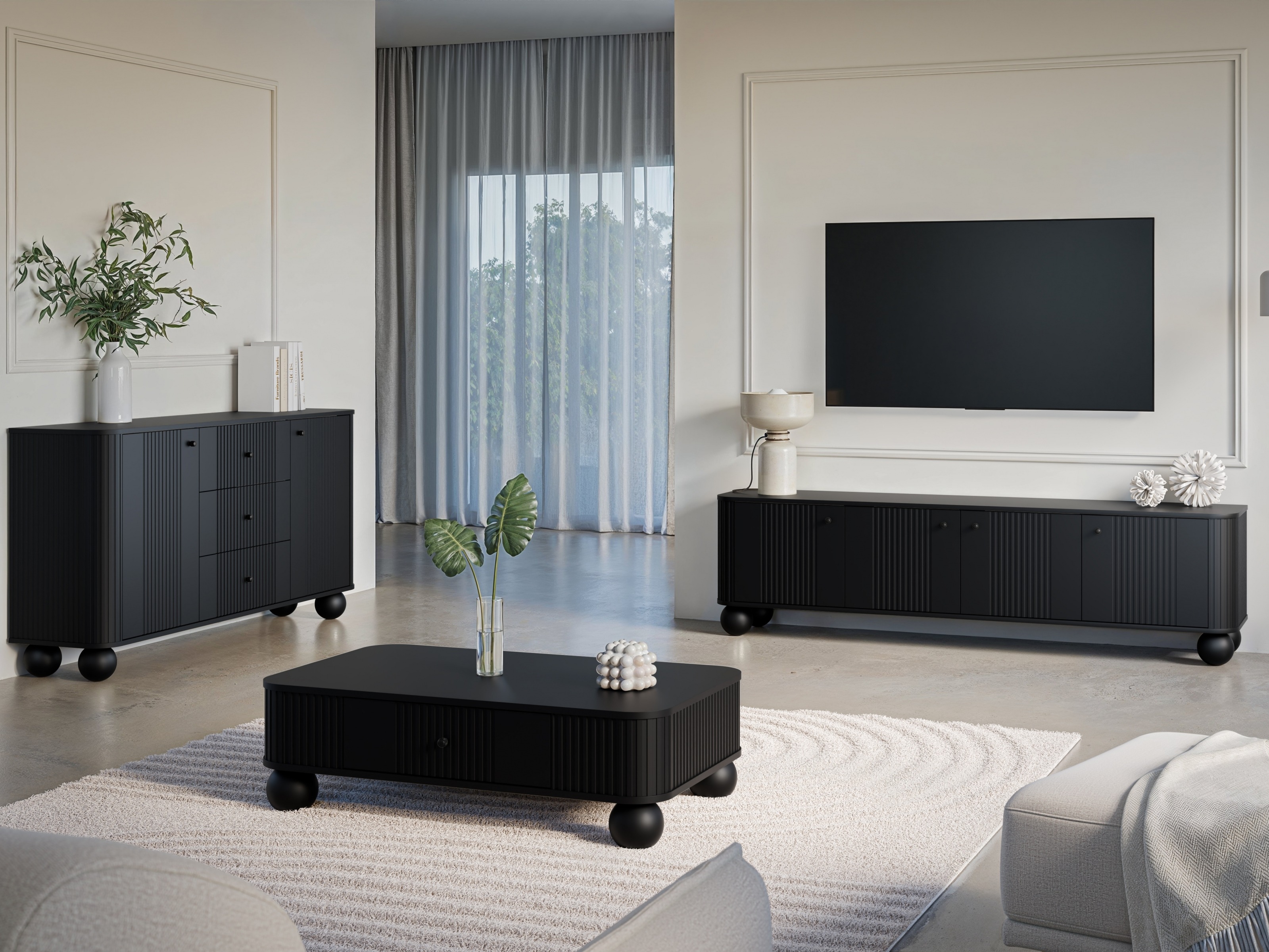 Набор для гостиной Fioveso 106 (Чёрный)