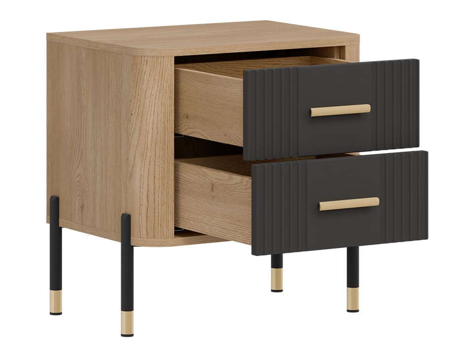 Прикроватная тумбочка Flosora 140 (Антрацит)