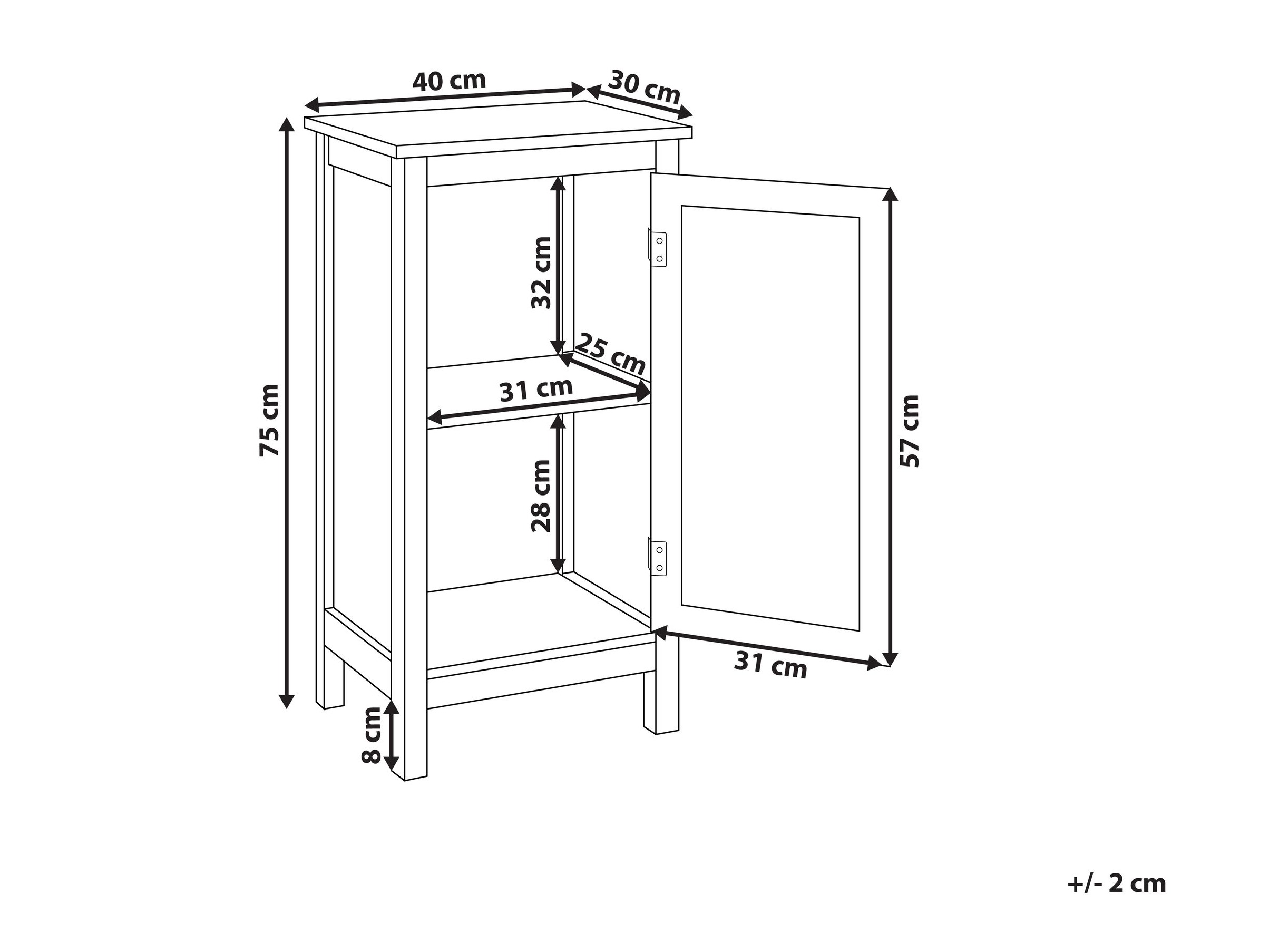 Stāvošs vannas skapītis Berwyn 2801