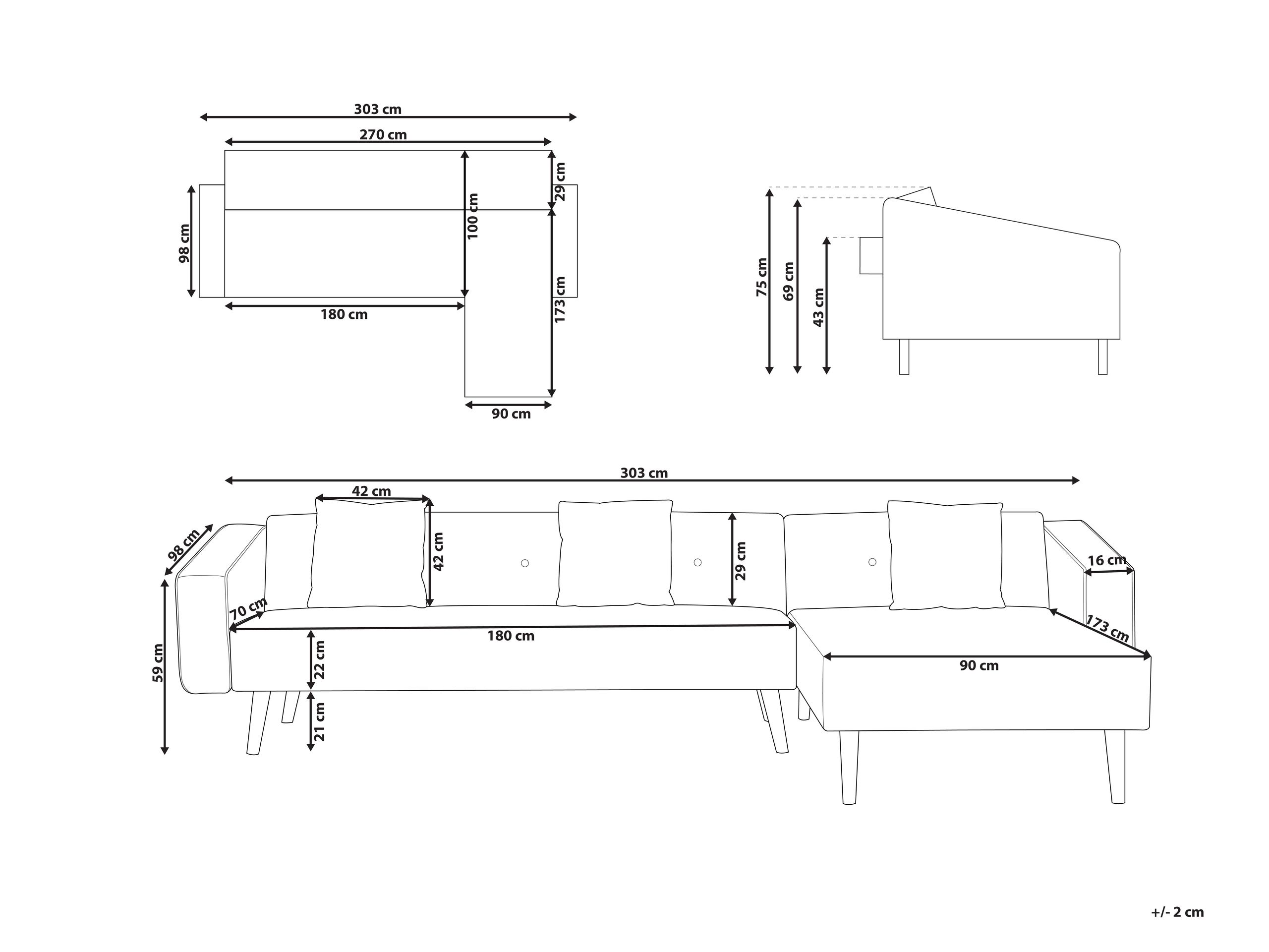 Угловой диван Berwyn 1645 (Белый)