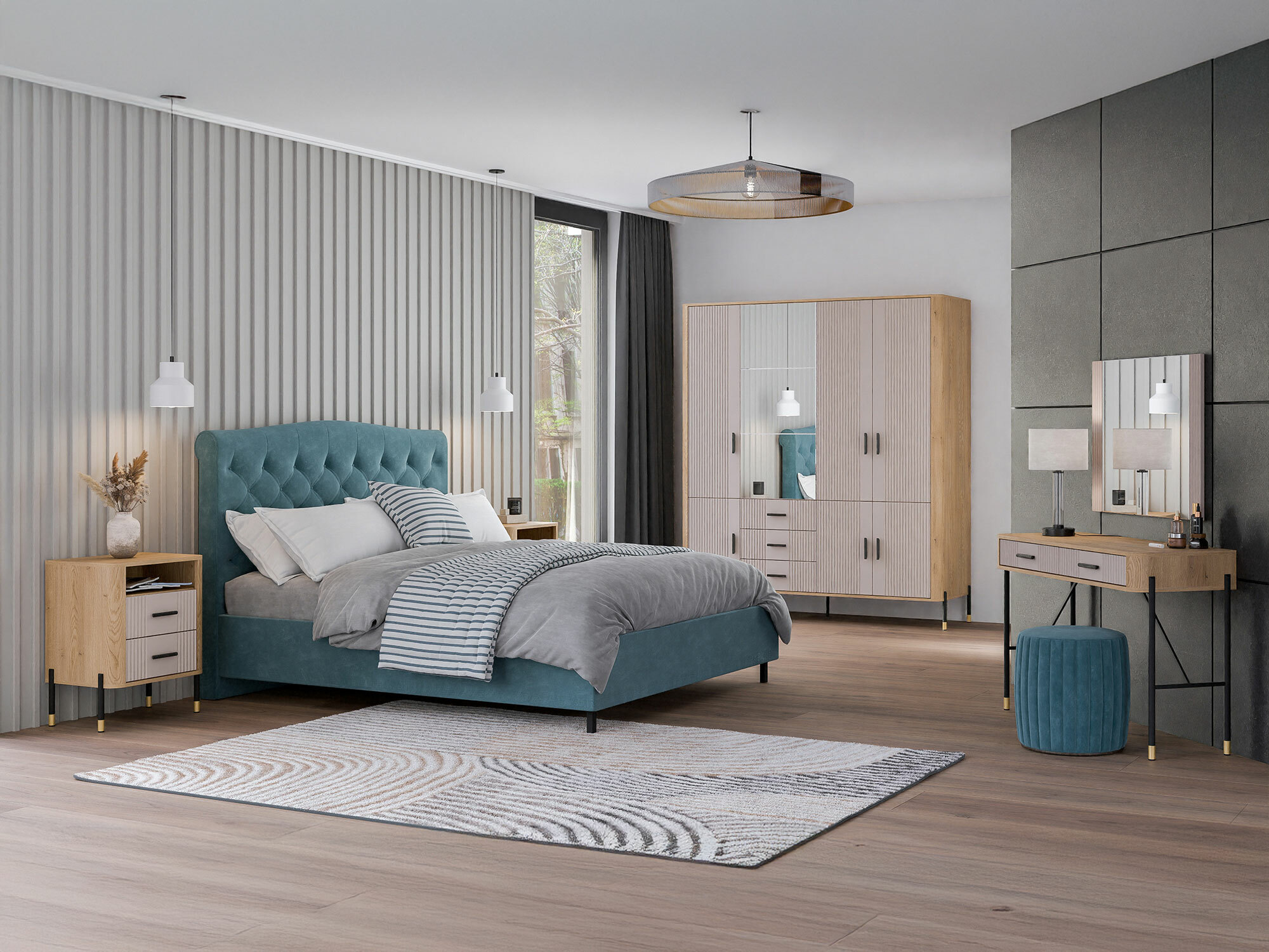 Прикроватная тумбочка Flosora 142 (Кашемир)