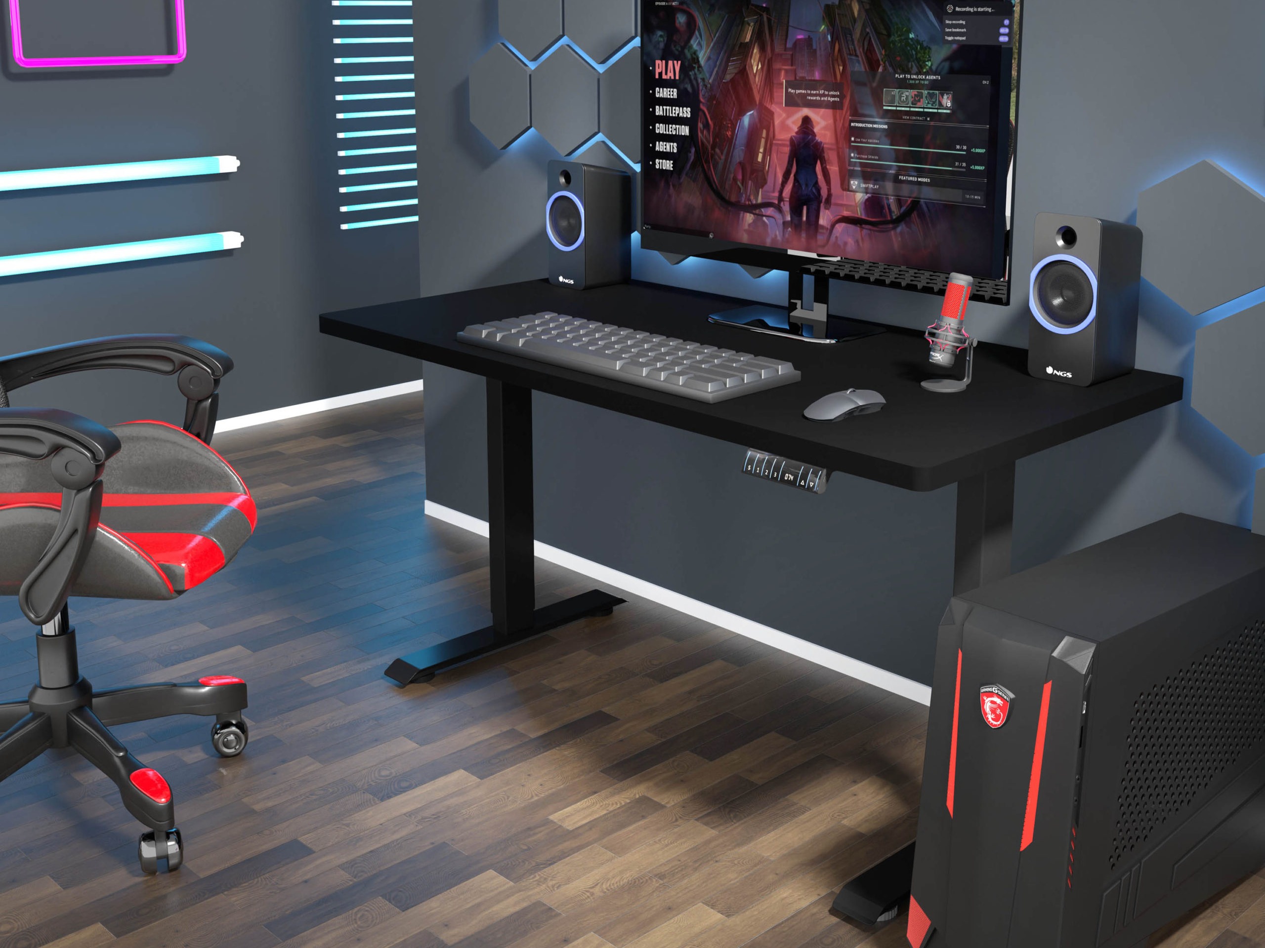 Рабочий стол с регулируемой высотой Buffalo 184 (Чёрный)