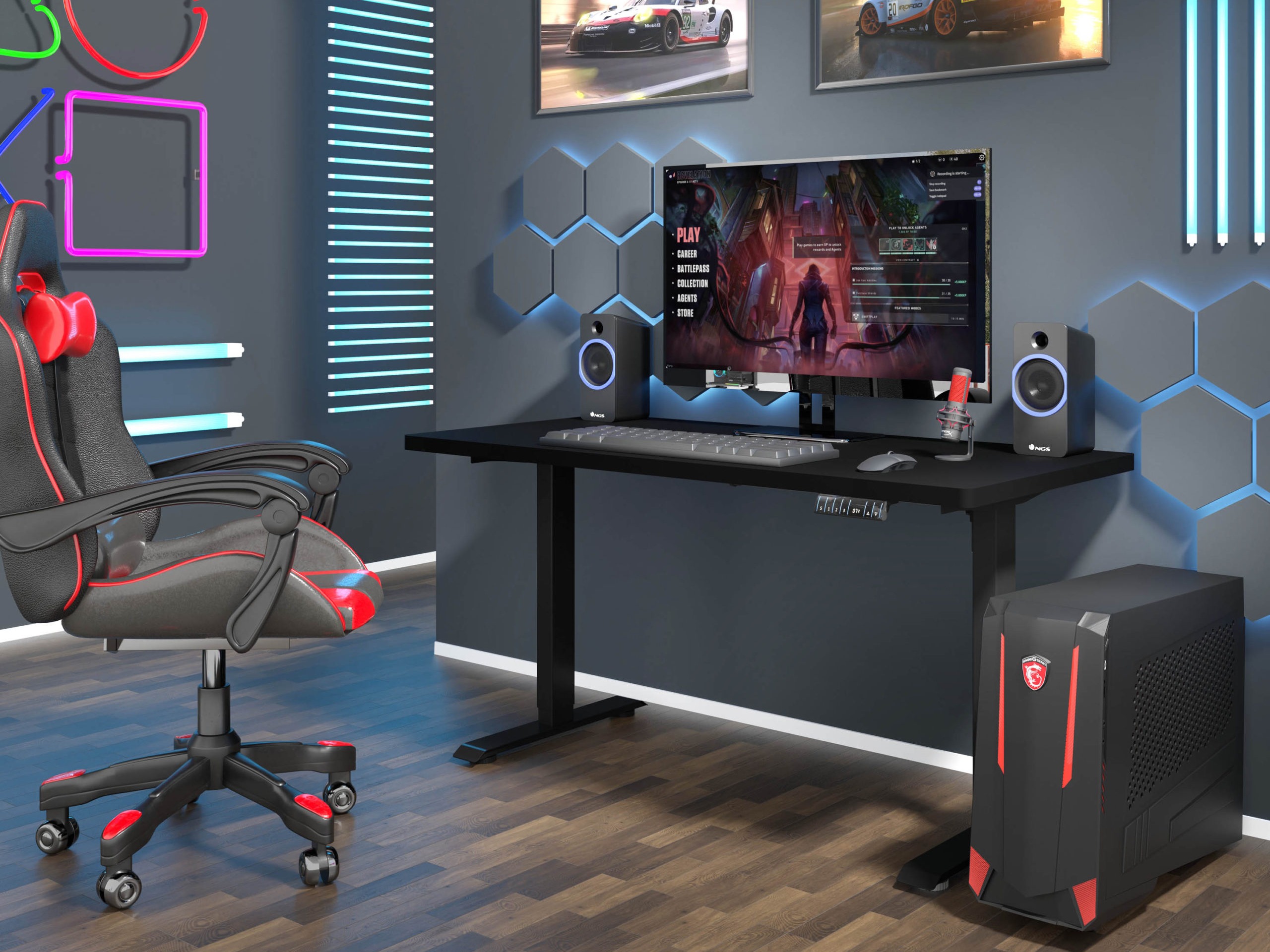 Рабочий стол с регулируемой высотой Buffalo 184 (Чёрный)