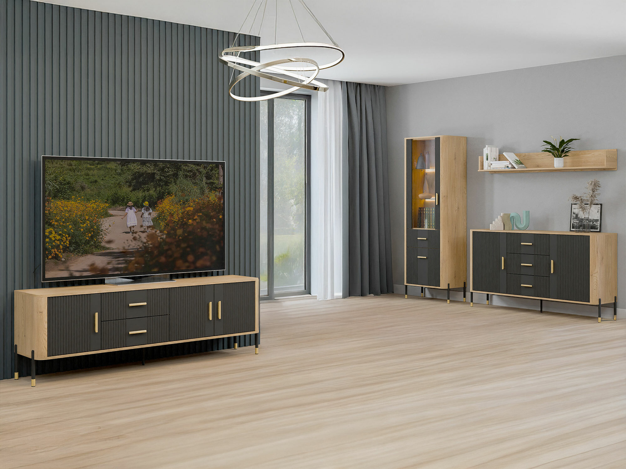 Viesistabas komplekts Flosora 148 (Antracīts)