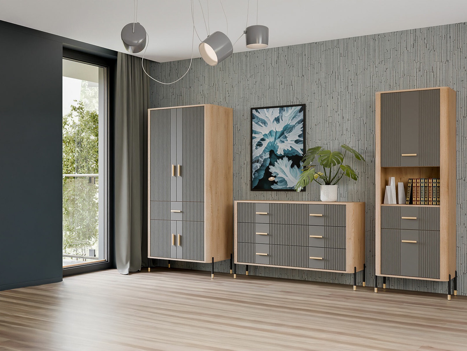 Viesistabas komplekts Flosora 149 (Pelēks)