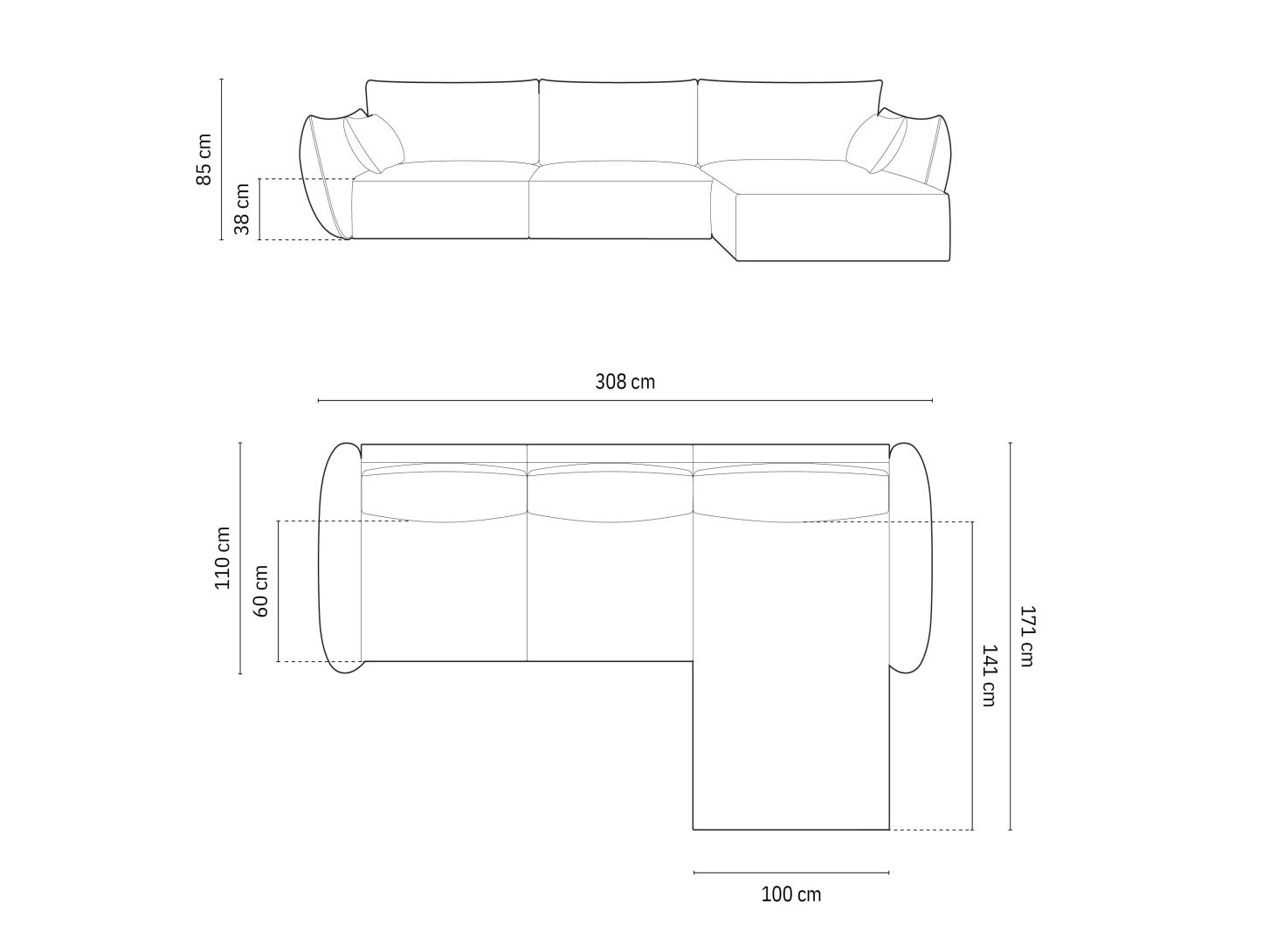 Stūra dīvāns Delflou 105 (Bluvel 40)