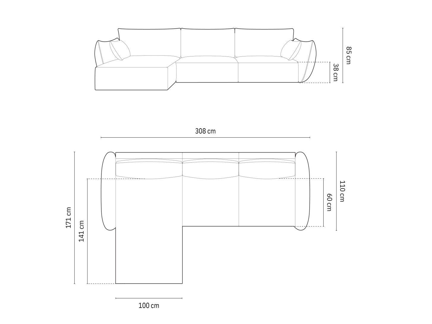 Stūra dīvāns Delflou 105 (Bluvel 86)