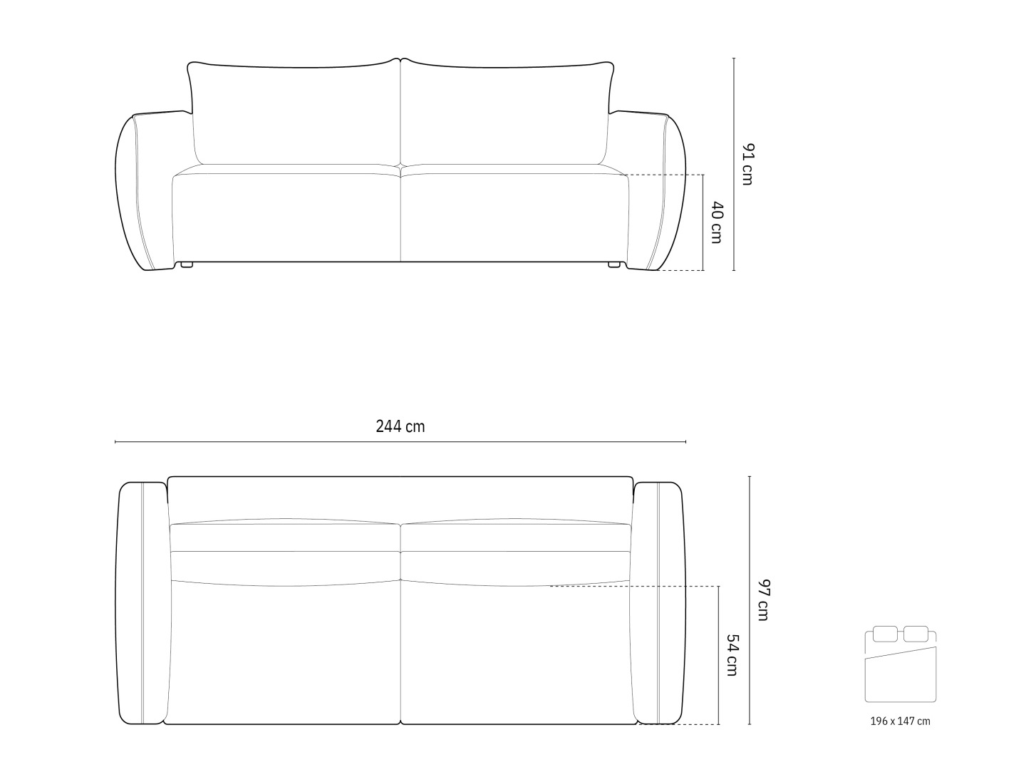 Dīvāns gulta Delflou 108 (Haga 16)