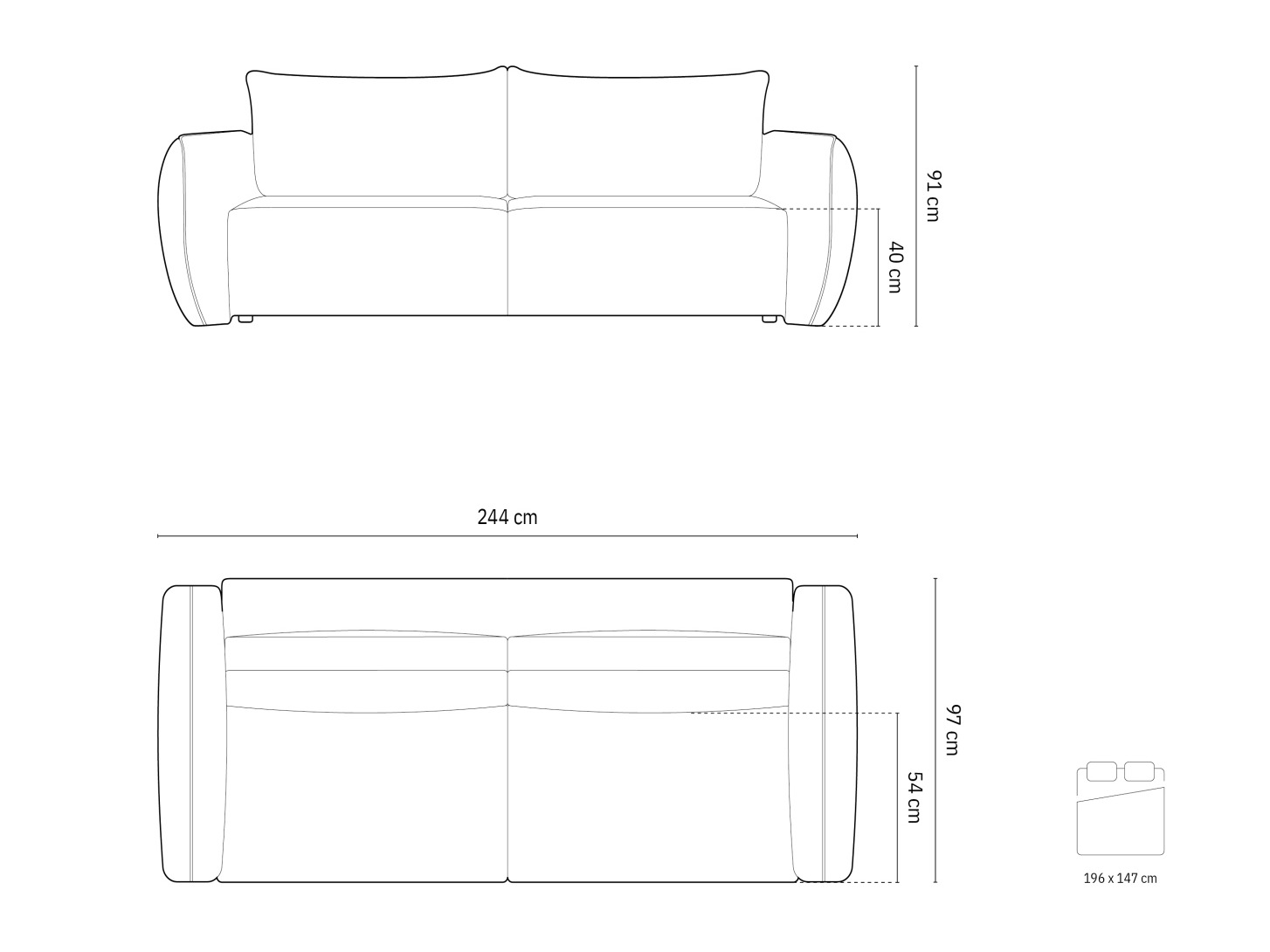 Dīvāns gulta Delflou 108 (Haga 23)