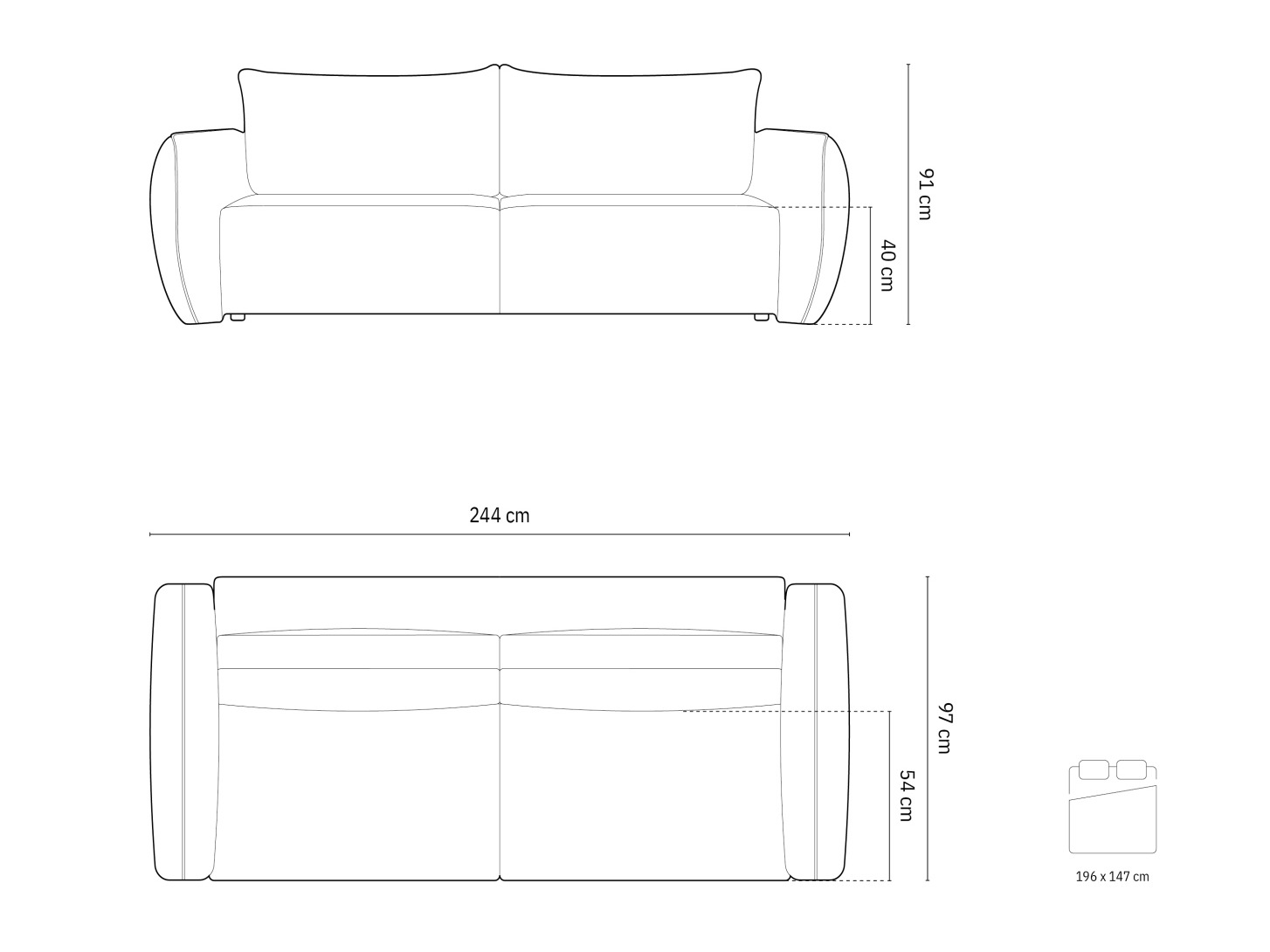 Dīvāns gulta Delflou 108 (Haga 44)