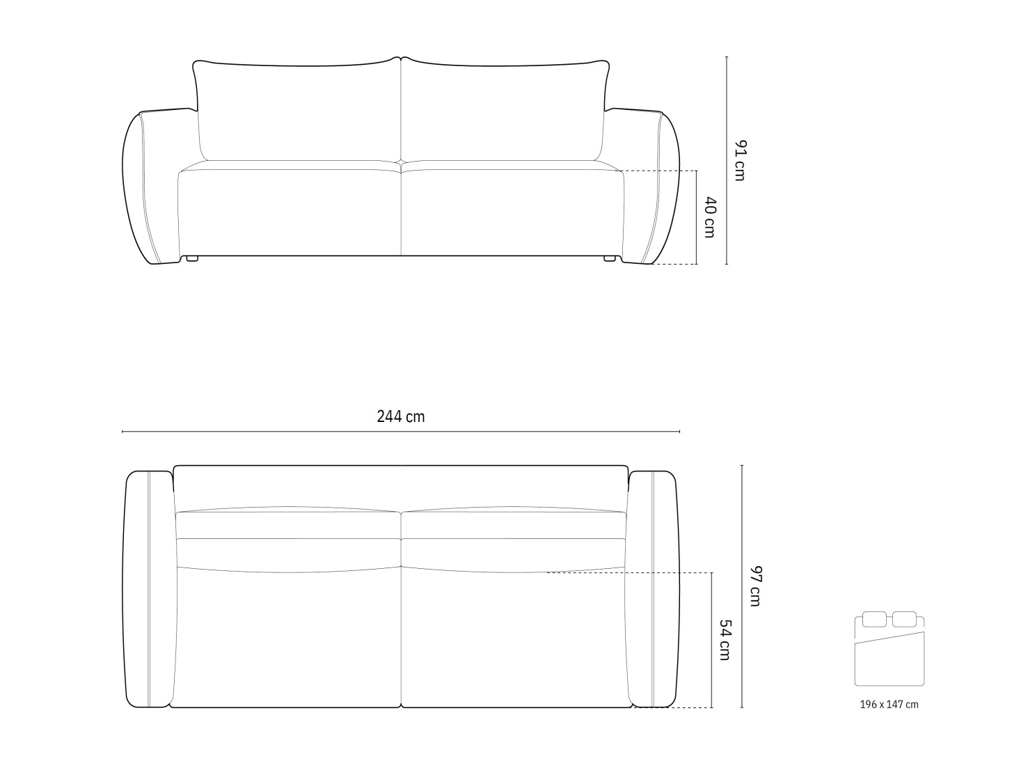 Dīvāns gulta Delflou 108 (Haga 78)