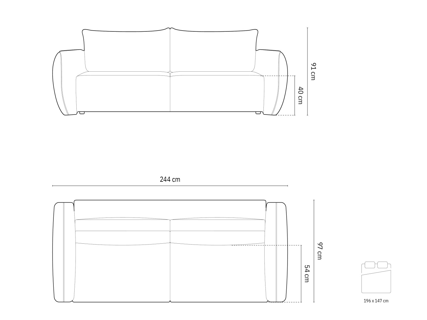 Dīvāns gulta Delflou 108 (Haga 86)