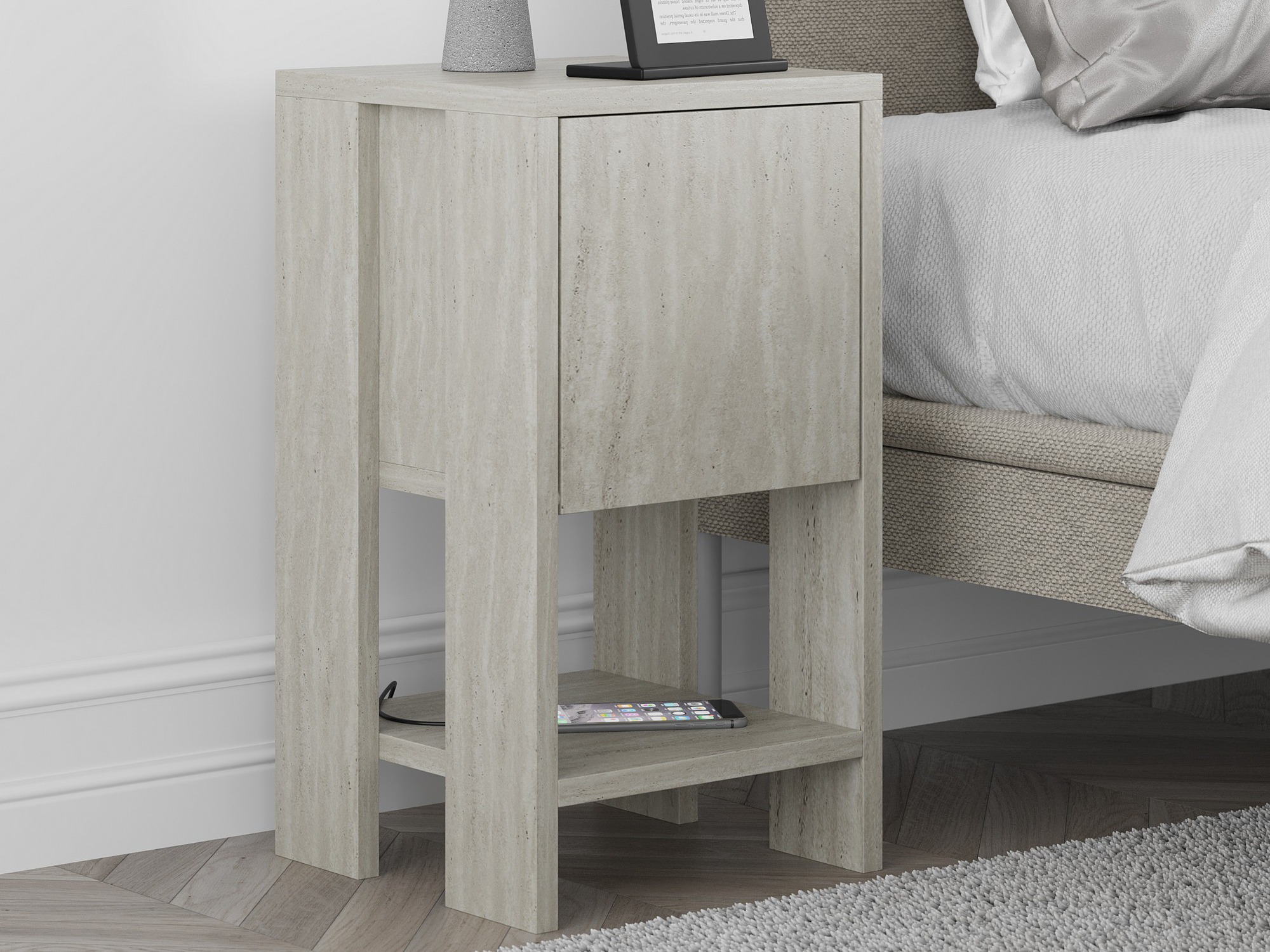 Прикроватная тумбочка Kailua 398 (Светлый травертин)