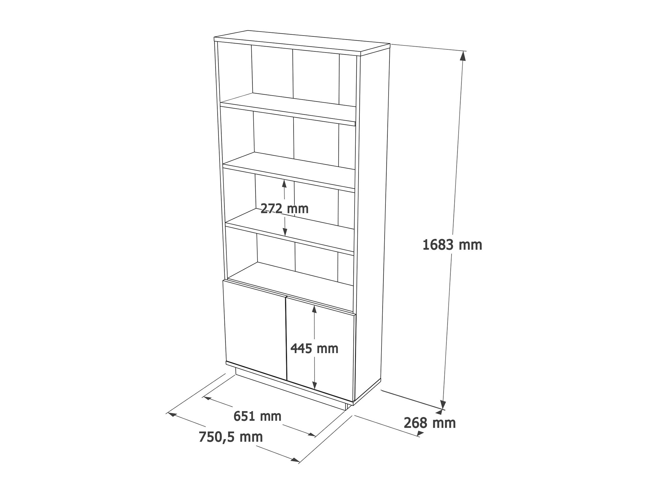Plaukts Kailua 2659 (Antracīts + Priede)