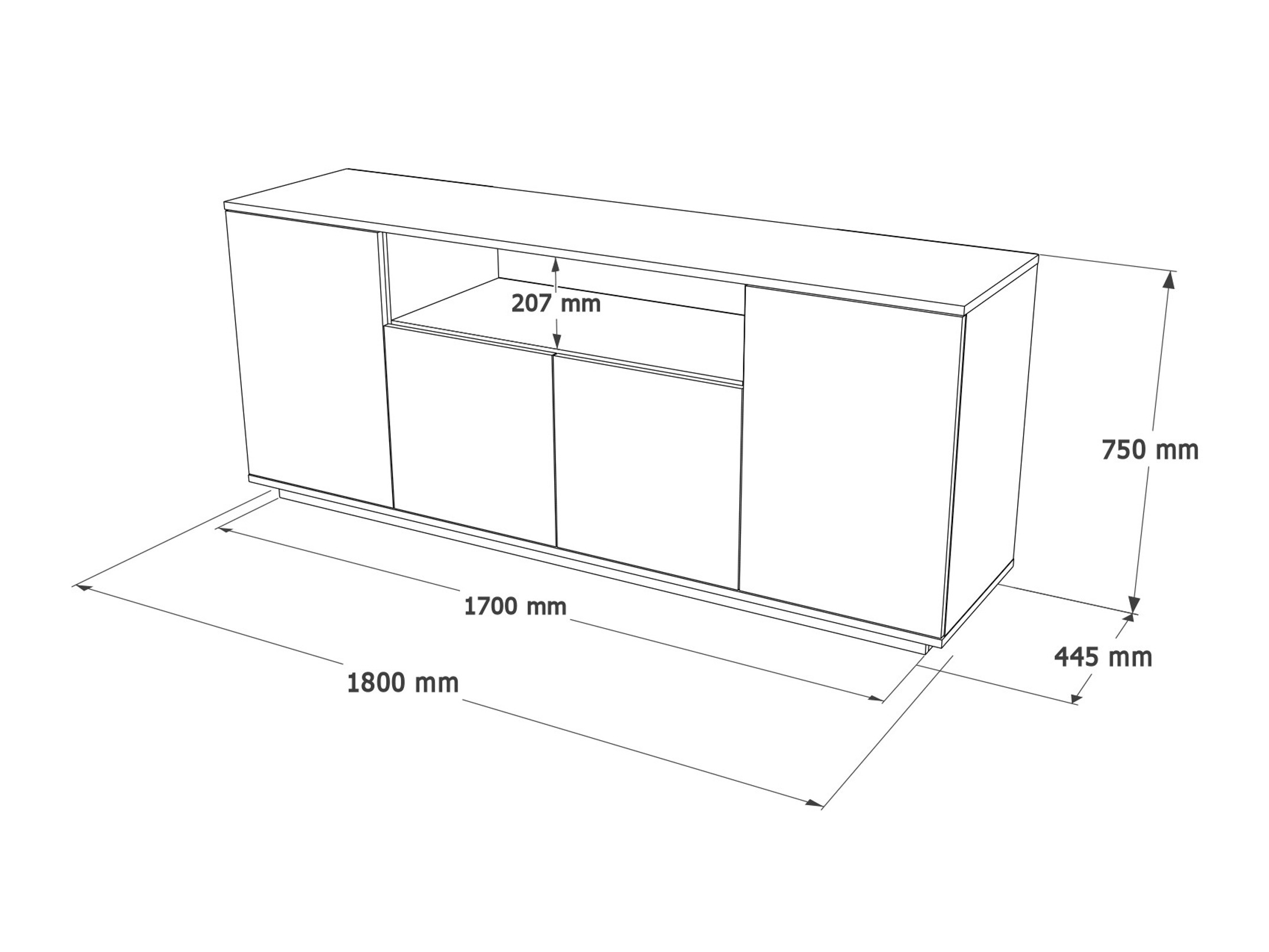Skapis Kailua 2660 (Antracīts + Priede)