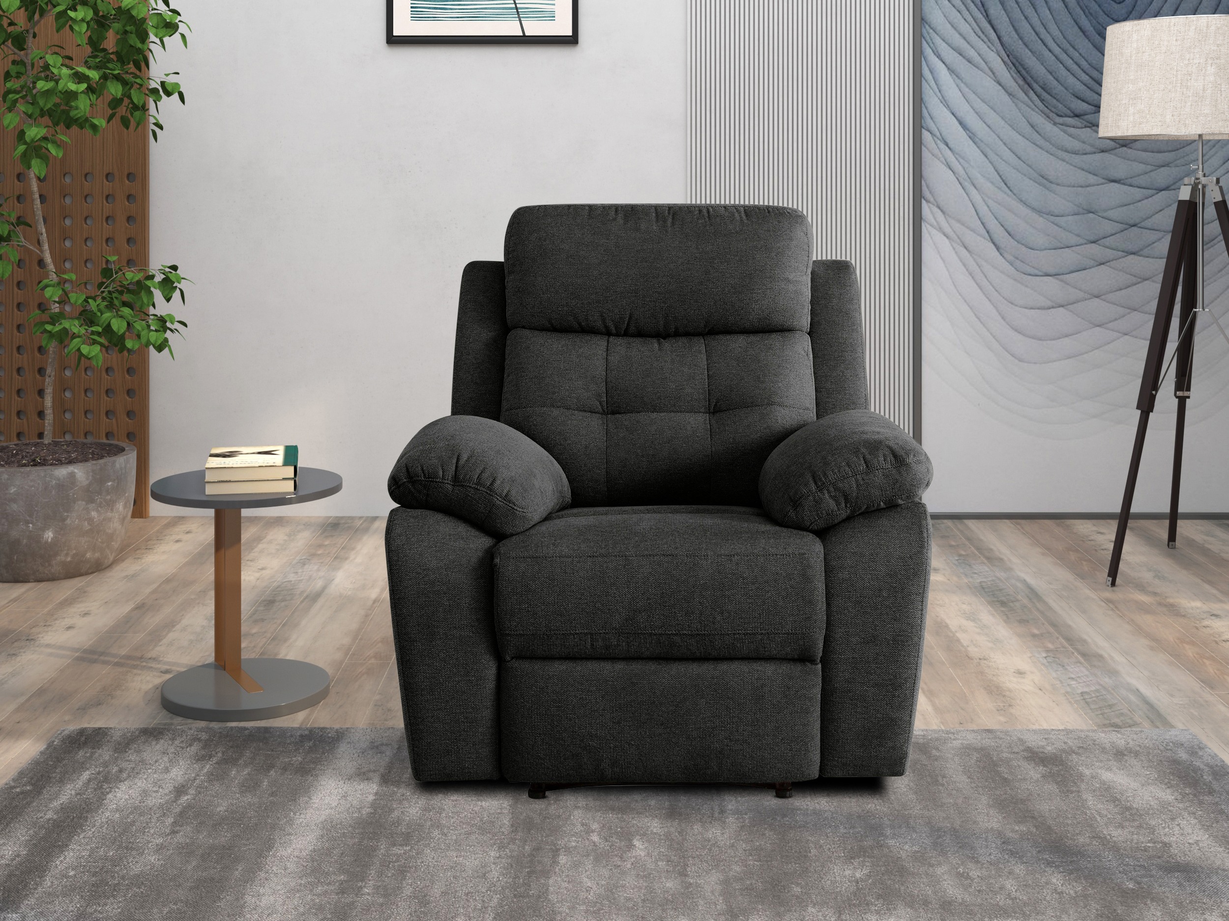 Atpūtas krēsls reglainer Denton 1324 (Antracīts)
