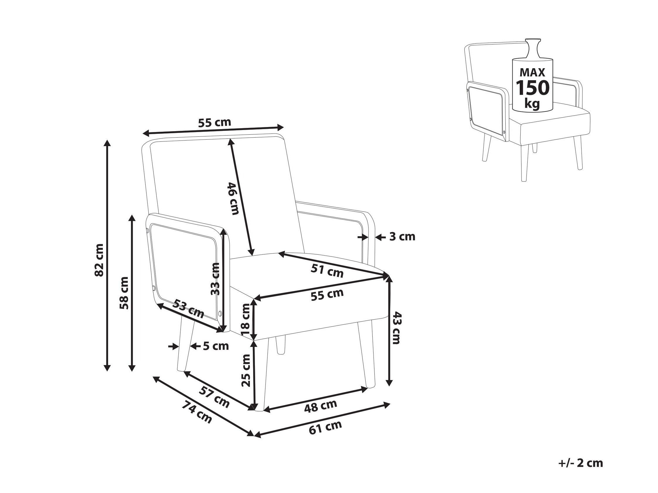 Krēsls Berwyn 2816 (Gaiši brūns)