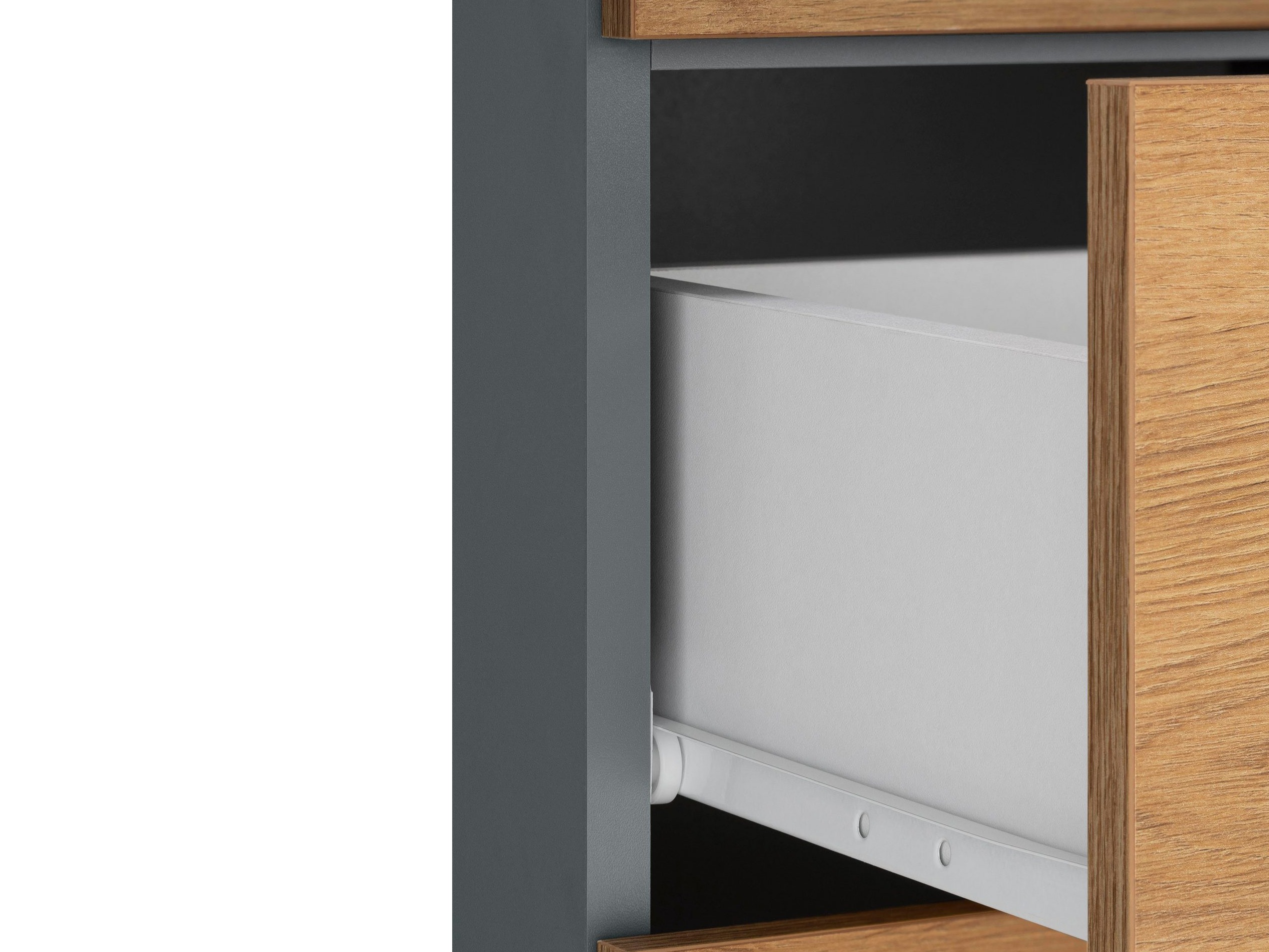 Stāvošs vannas skapītis Larlori 107 (Antracīts + Ozols)