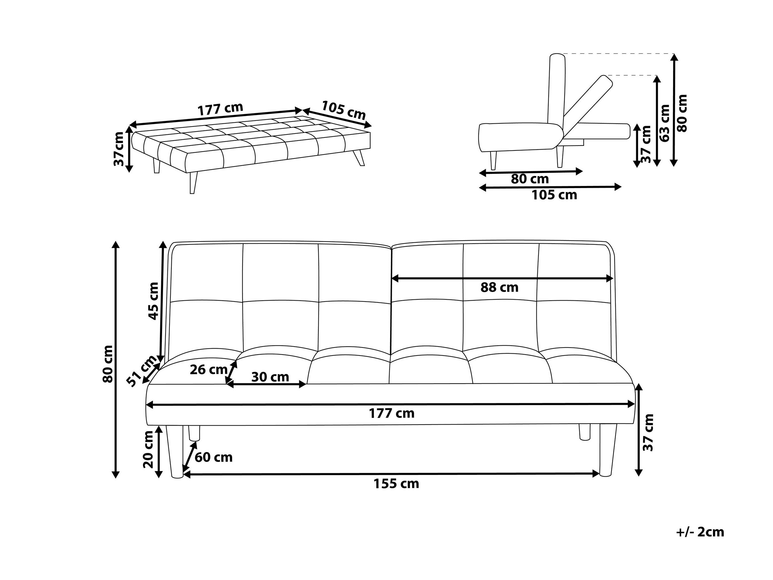 Диван-кровать Berwyn 1554 (Белый)