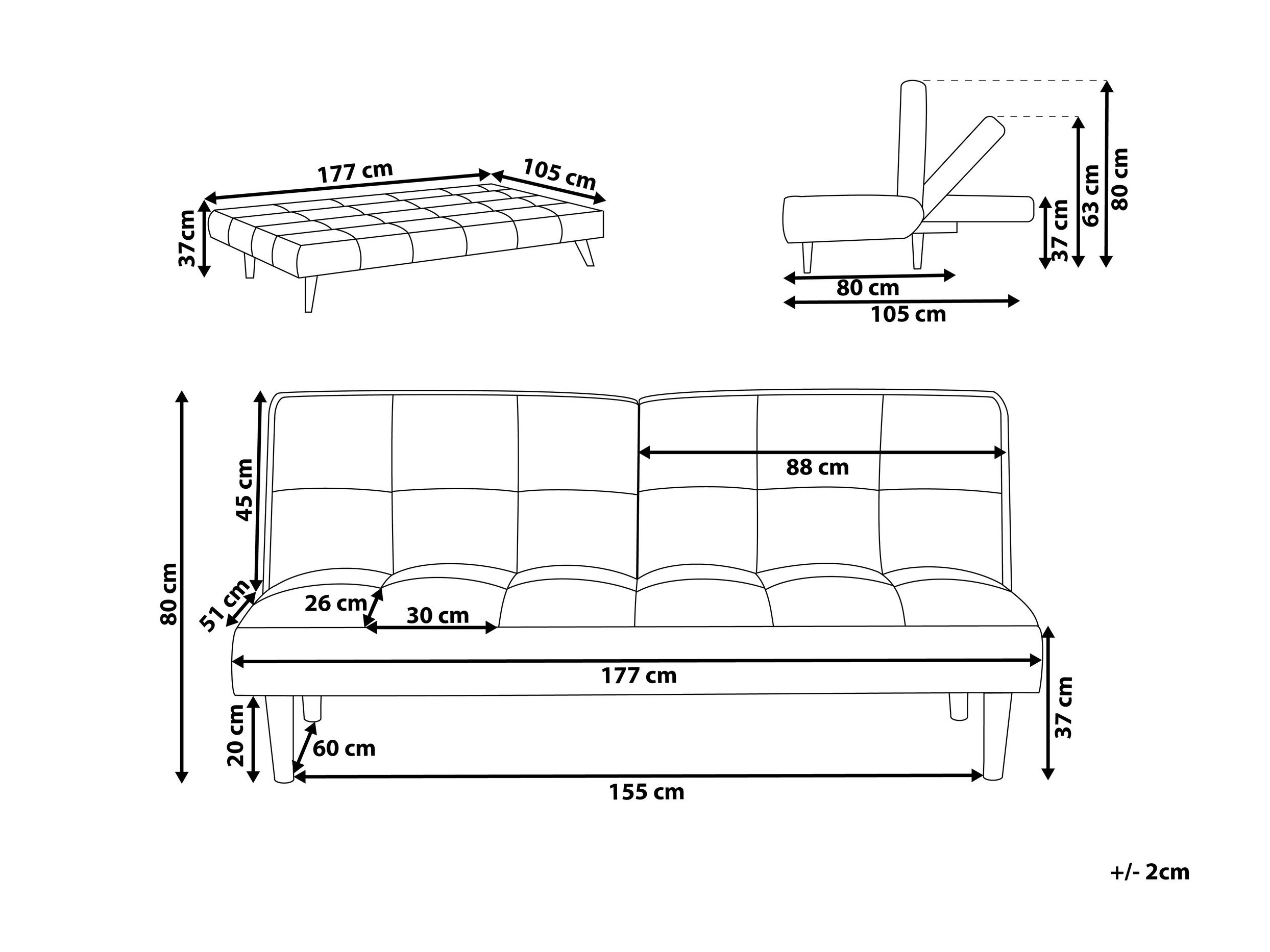 Dīvāns gulta Berwyn 1554 (Gaiši zaļa)