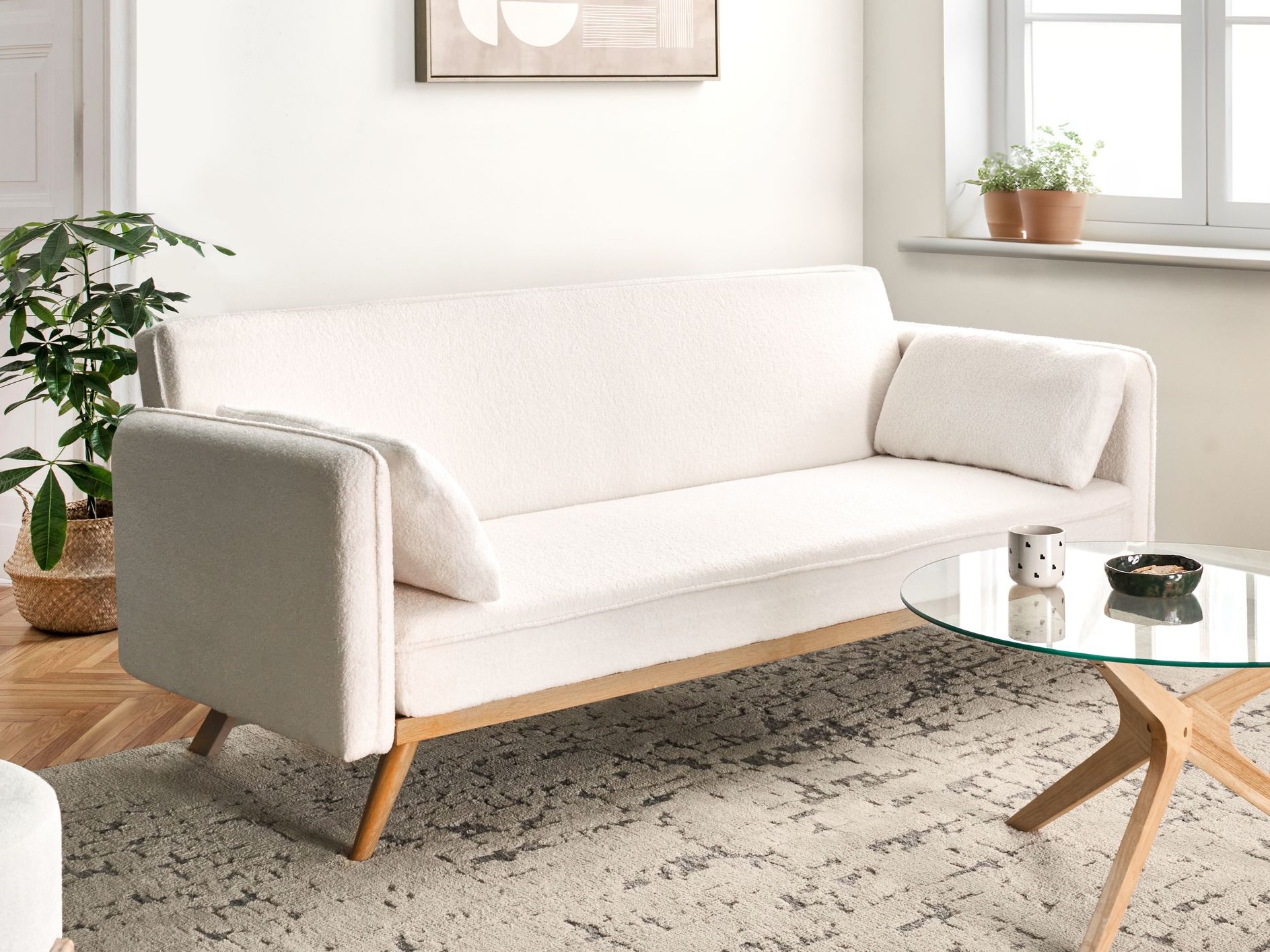 Dīvāns gulta Berwyn 2821 (Ecru balts)