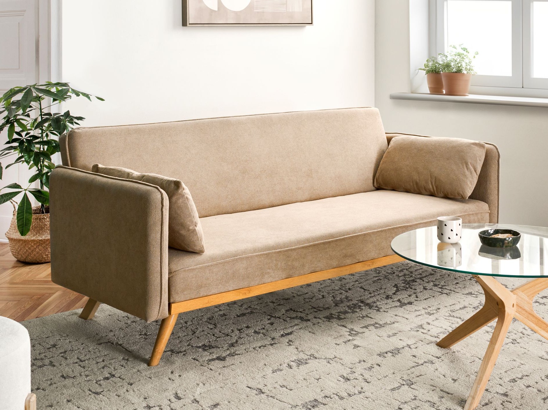 Dīvāns gulta Berwyn 2821 (Gaiši brūns)